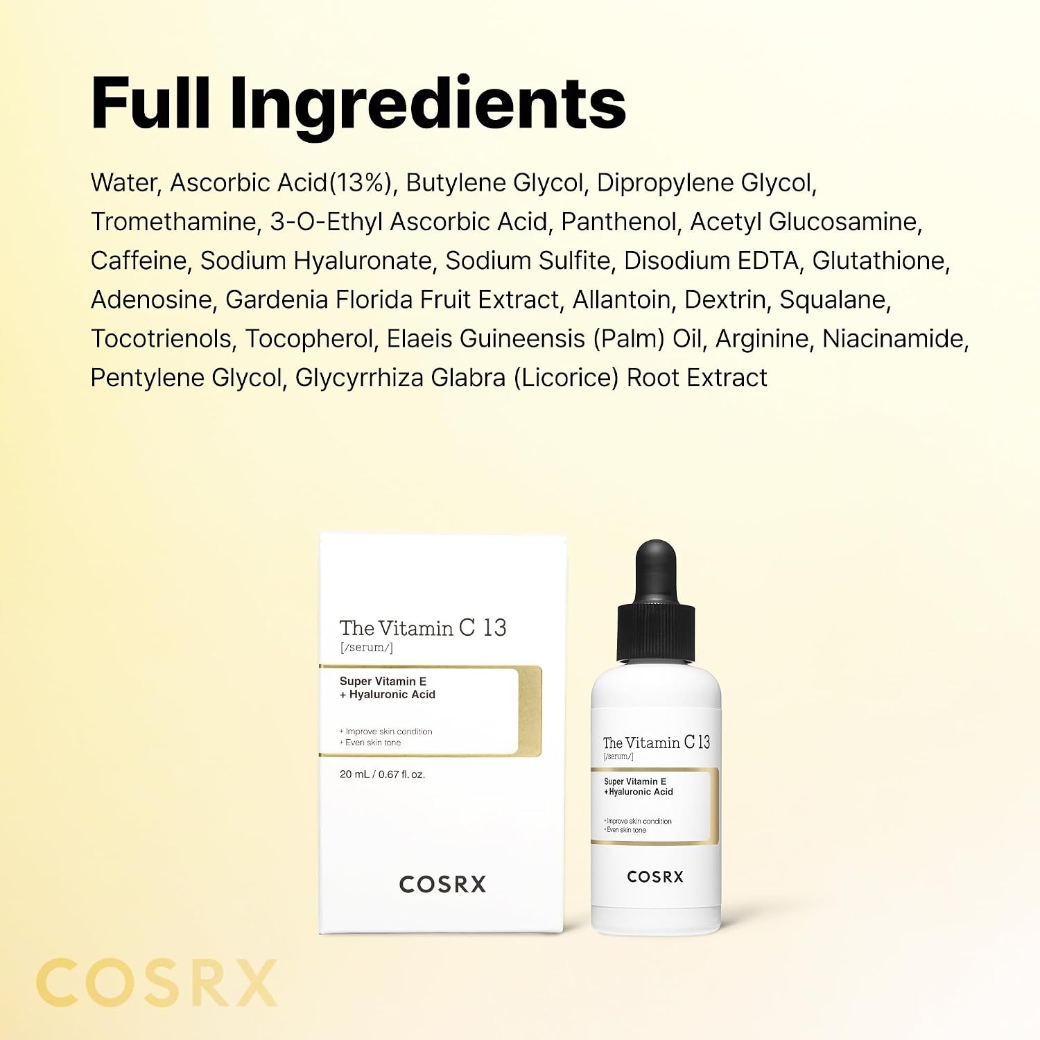 image:imageCOSRX 13 Pure Vitamin C Serum for Face Hydrating Facial Serum 067 oz Korean Vitamin C Serum for Uneven Skin Tone Dull Skin with Vitamin E amp Hyaluronic Acid Korean Skin Care