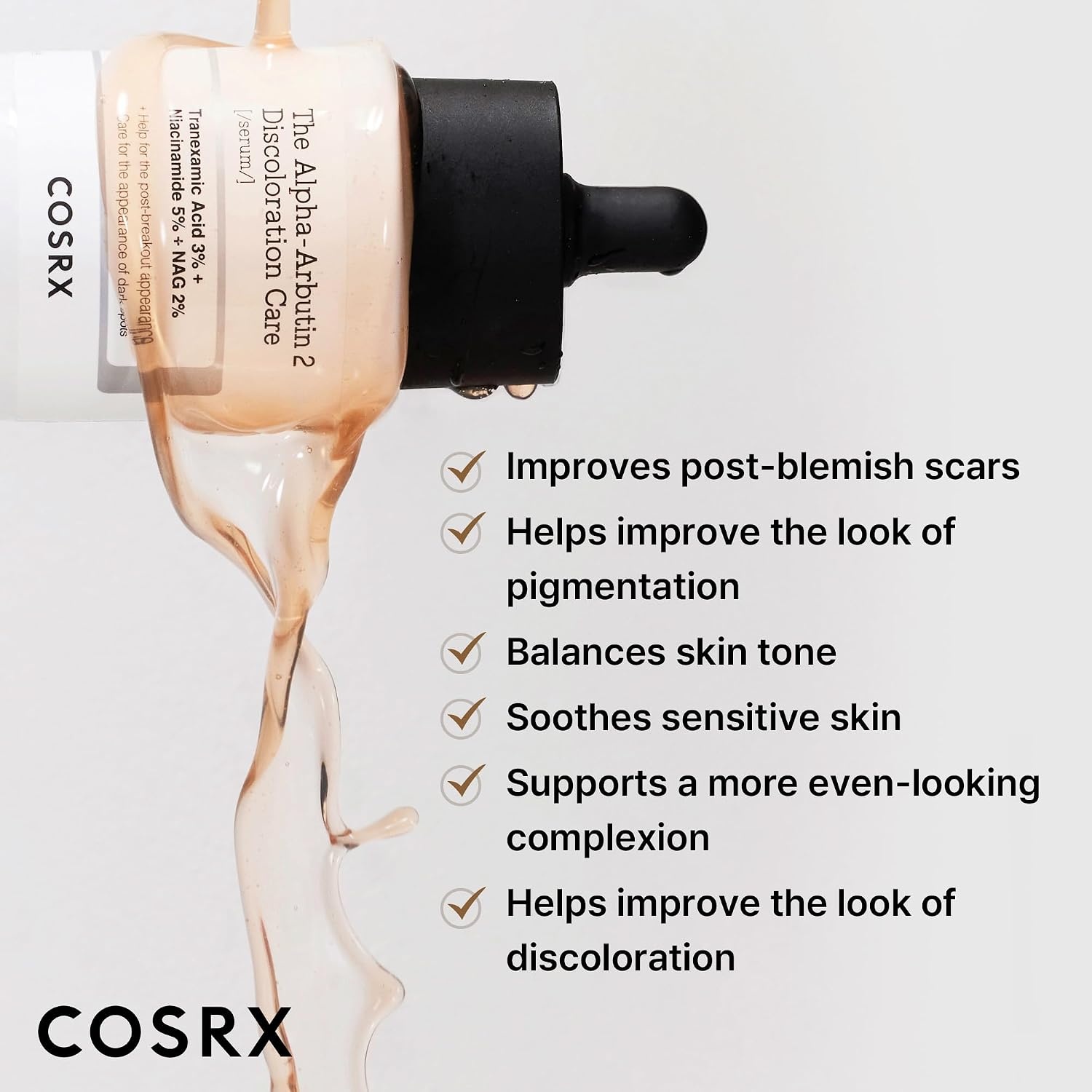image:imageCOSRX 2 Alpha Arbutin Discoloration Care Serum Dark Spot Care 17 fl oz Niacinamide Glutathione Tranexamic Acid Serum to Target Dark Spots amp Uneven Skin Tone Hyperpigmentation Korean Skin Care