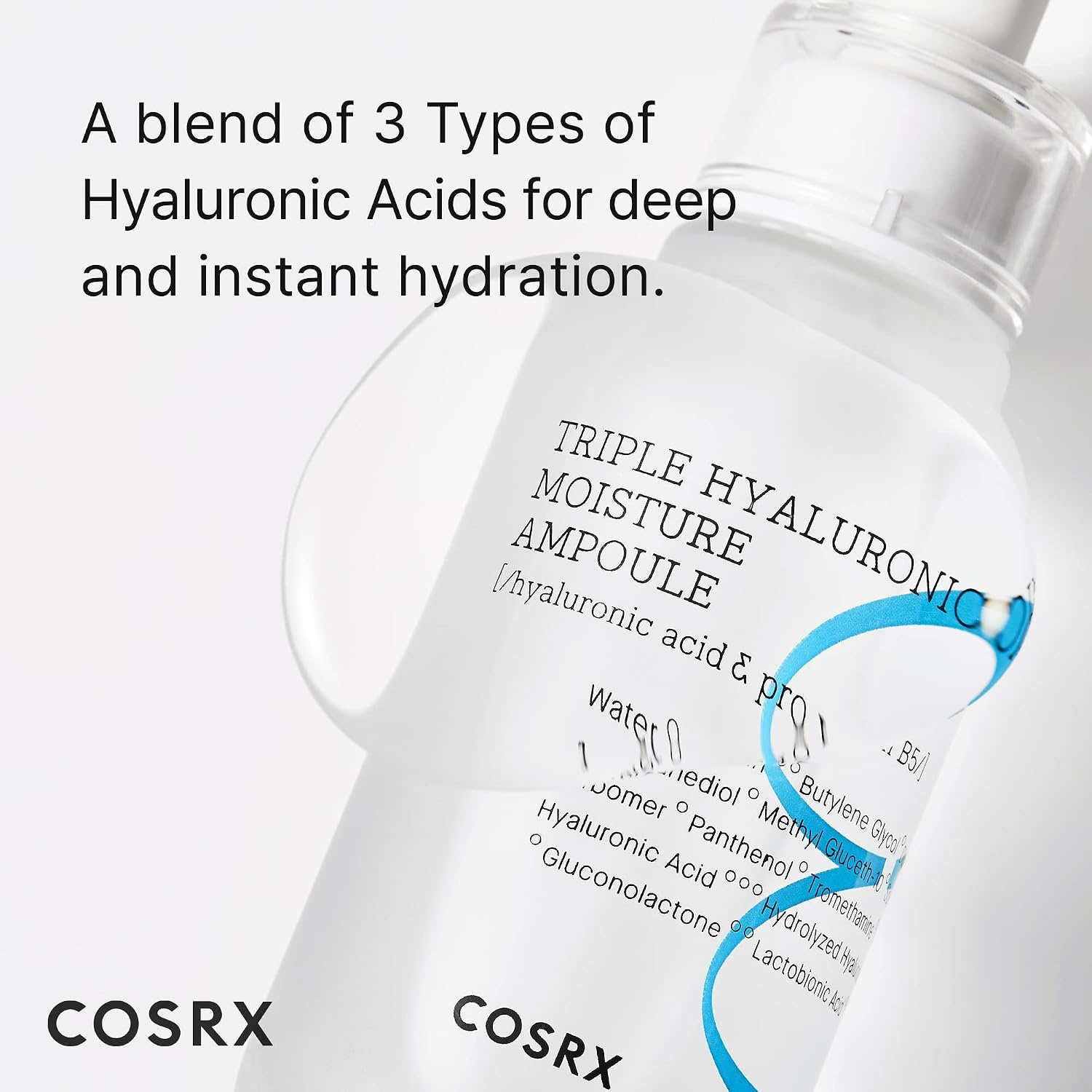 image:imageCOSRX 3X Hyaluronic Acid Moisture Ampoule For Dry Skin 135 floz Viscous Deep Hydration Plumping Dewy Glow Care for Dehydrated Rough Skin Paraben Free Korean Skin Care