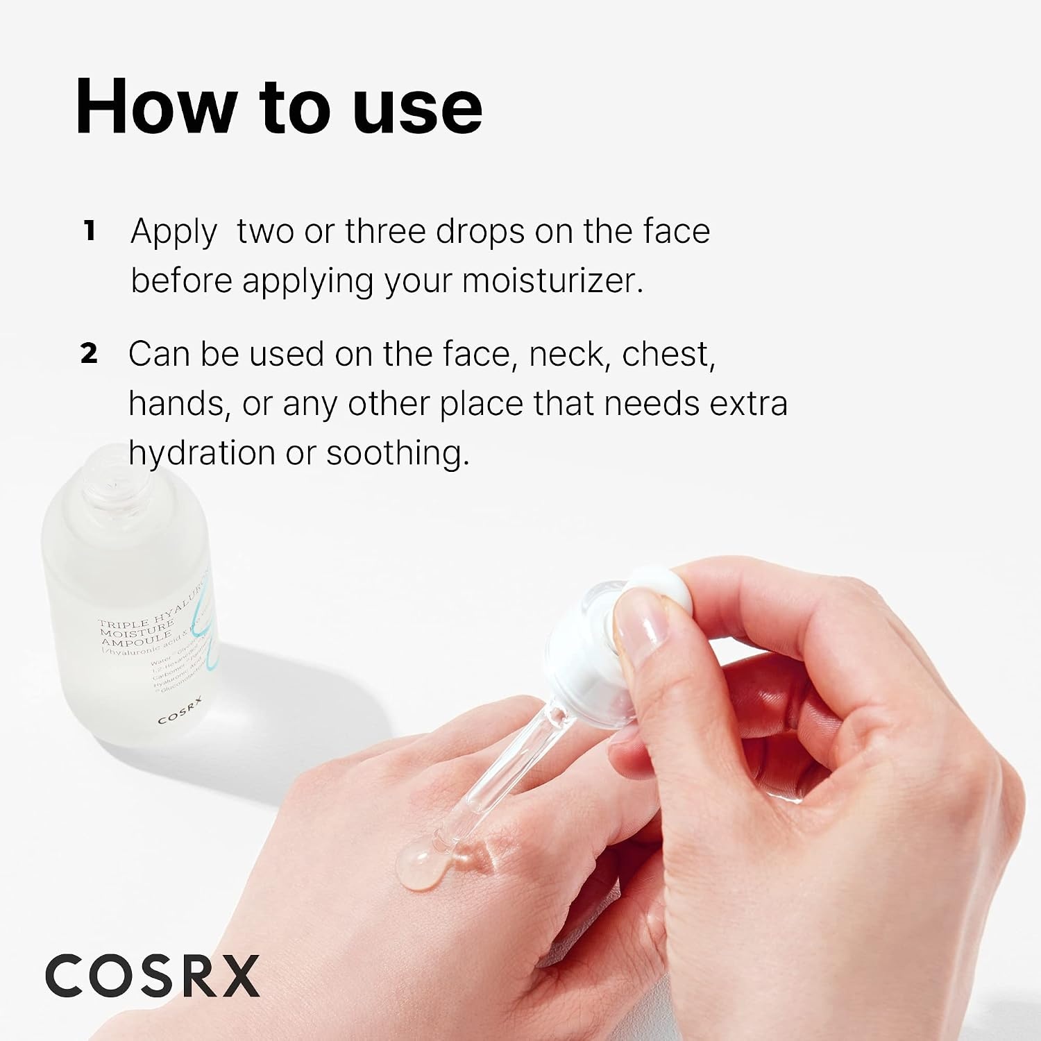 image:imageCOSRX 3X Hyaluronic Acid Moisture Ampoule For Dry Skin 135 floz Viscous Deep Hydration Plumping Dewy Glow Care for Dehydrated Rough Skin Paraben Free Korean Skin Care