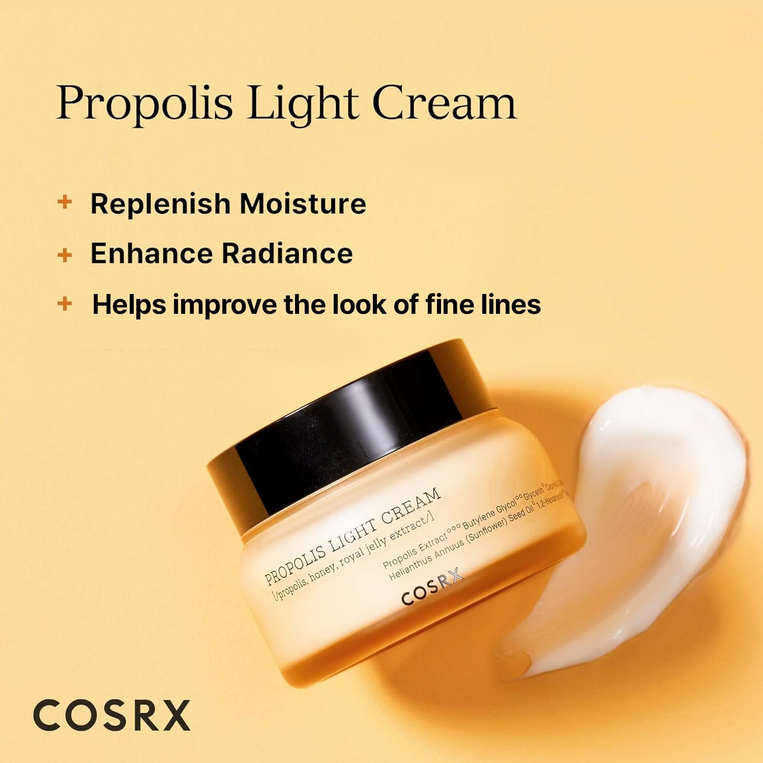image:imageCOSRX 64 Propolis Honey Lightweight Cream Instant Golden Glow219 floz Hydrating Day Night Moisturizer Nourishing Care for Dull Dry Skin NonSticky Finish Korean Skin Care