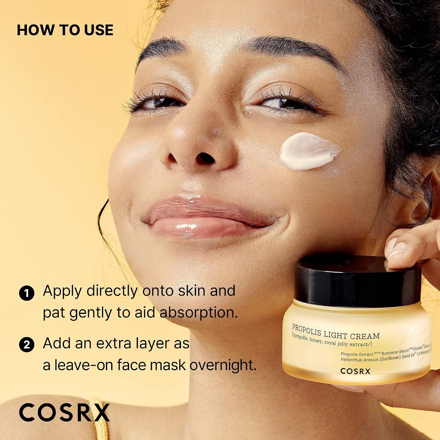 image:imageCOSRX 64 Propolis Honey Lightweight Cream Instant Golden Glow219 floz Hydrating Day Night Moisturizer Nourishing Care for Dull Dry Skin NonSticky Finish Korean Skin Care
