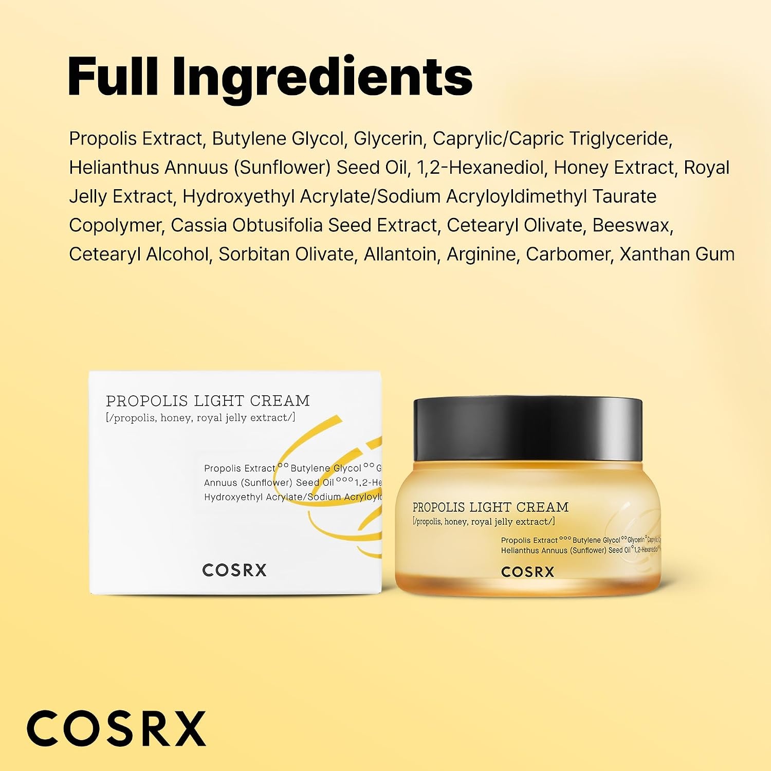 image:imageCOSRX 64 Propolis Honey Lightweight Cream Instant Golden Glow219 floz Hydrating Day Night Moisturizer Nourishing Care for Dull Dry Skin NonSticky Finish Korean Skin Care