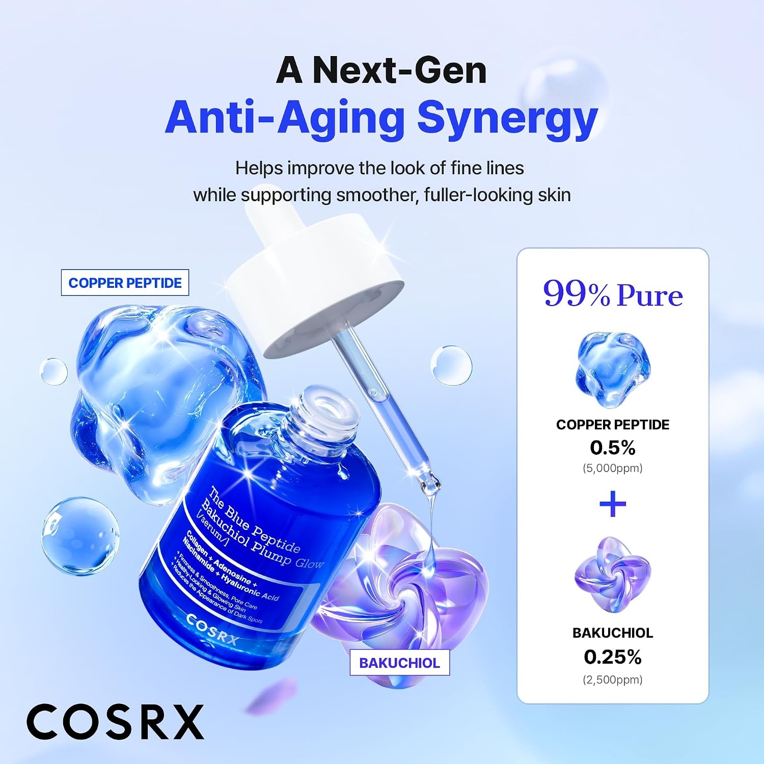 image:imageCOSRX 6X Peptide Collagen Skin Booster Toner Serum for Dull Skin 507 oz Preps Skin with Copper Peptides GHKCu for Uneven Skin Texture Skin Renewal Boosting Facial Essence Korean Skin CareCopper Peptide5 Multi Peptides
