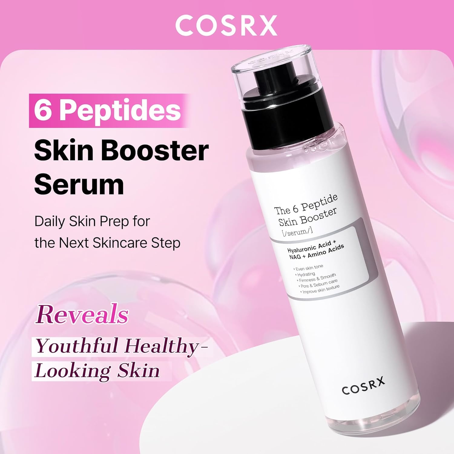image:imageCOSRX 6X Peptide Collagen Skin Booster Toner Serum for Dull Skin 507 oz Preps Skin with Copper Peptides GHKCu for Uneven Skin Texture Skin Renewal Boosting Facial Essence Korean Skin Care6 Multi Peptide Complex 2 Pack of 507 floz Each
