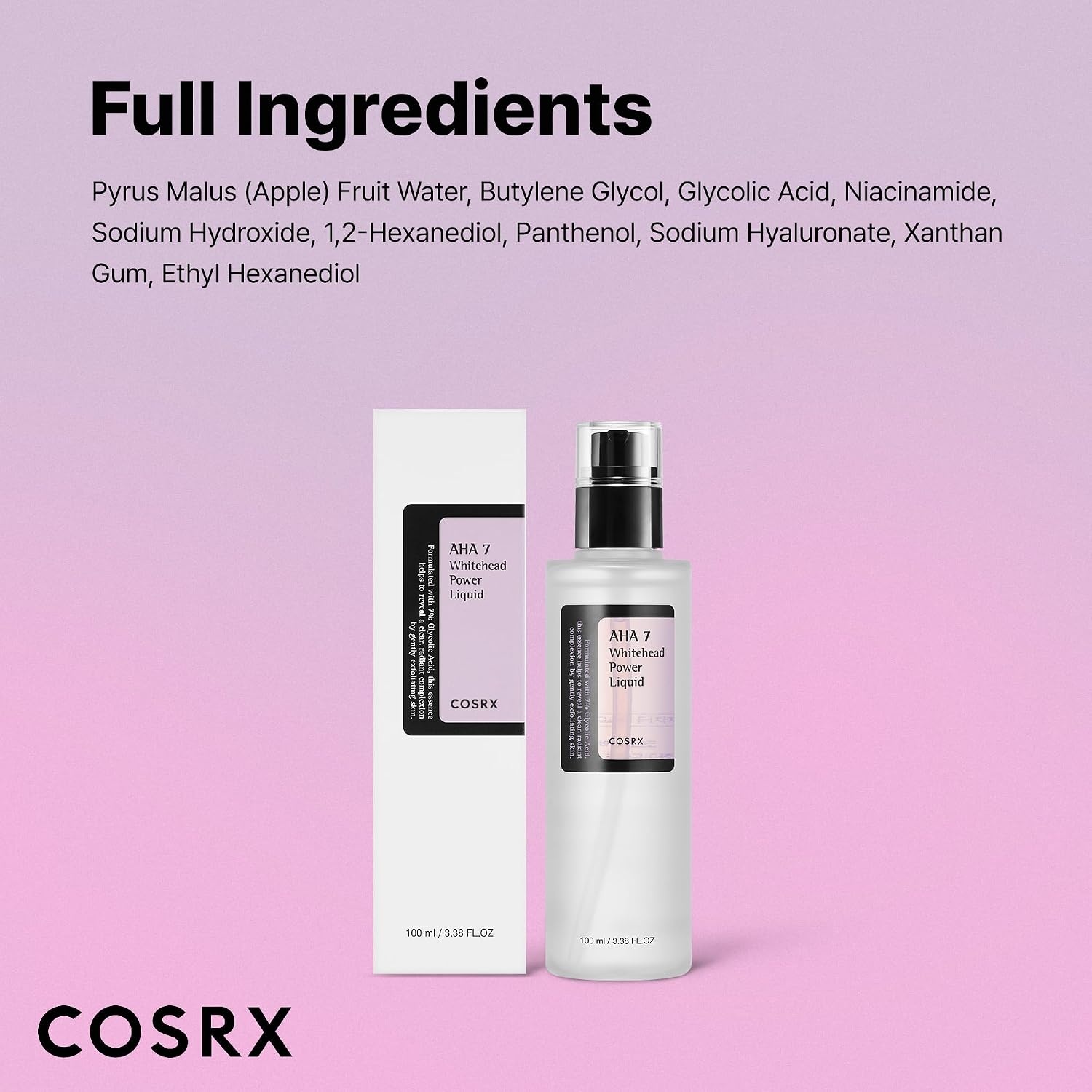 image:imageCOSRX 7 Glycolic Acid Whitehead Removing AHA Exfoliant 338 floz Resurfacing Care for Face Body Pore Minimizing Texture Smoothing Glow Boosting Korean Skin Care