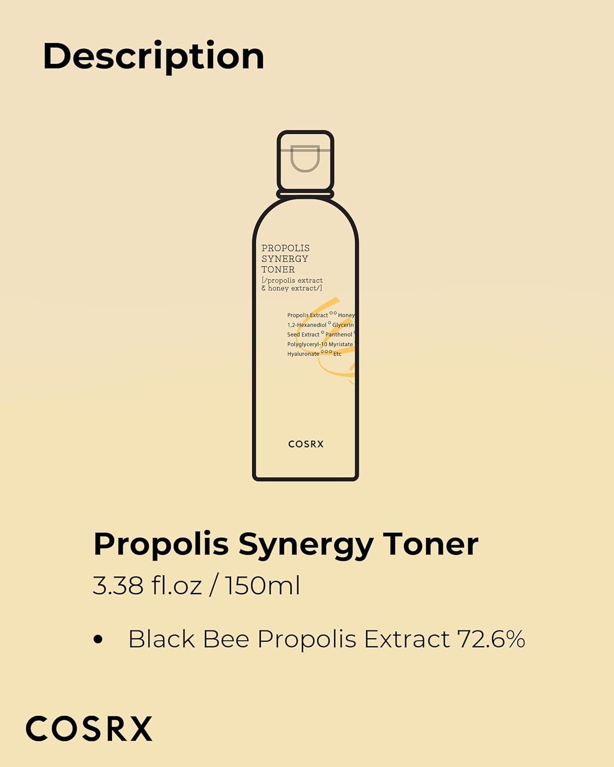 image:imageCOSRX 72 Propolis Honey Toner 3X Increase in Moisture Level 507 floz Instant Glow Boosting Care with Panthenol Nourishing Hydration for Dull Dry Sensitive Skin Korean Skin Care507 floz Pack of 1