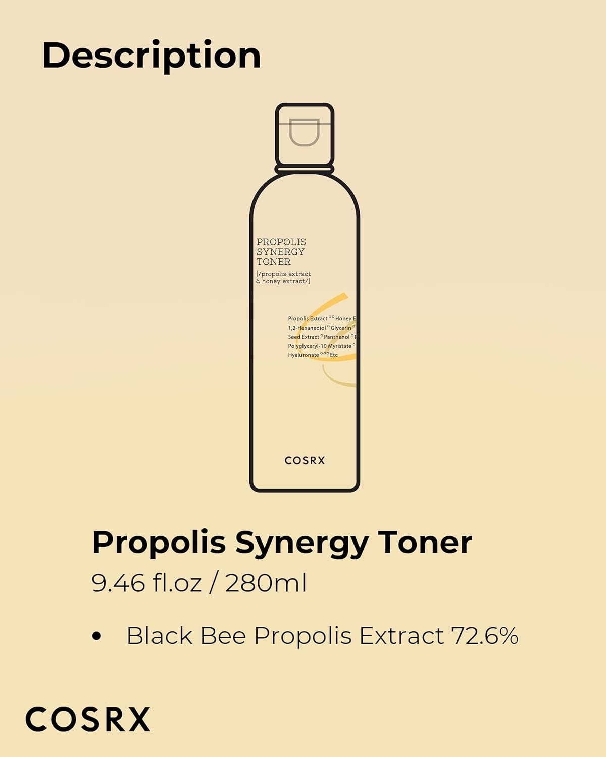image:imageCOSRX 72 Propolis Honey Toner 3x Increase In Moisture Level 946 floz Instant Glow Boosting Care with Panthenol Nourishing Hydration for Dull Dry Sensitive Skin Korean Skin Care946 Fl Oz Pack of 1