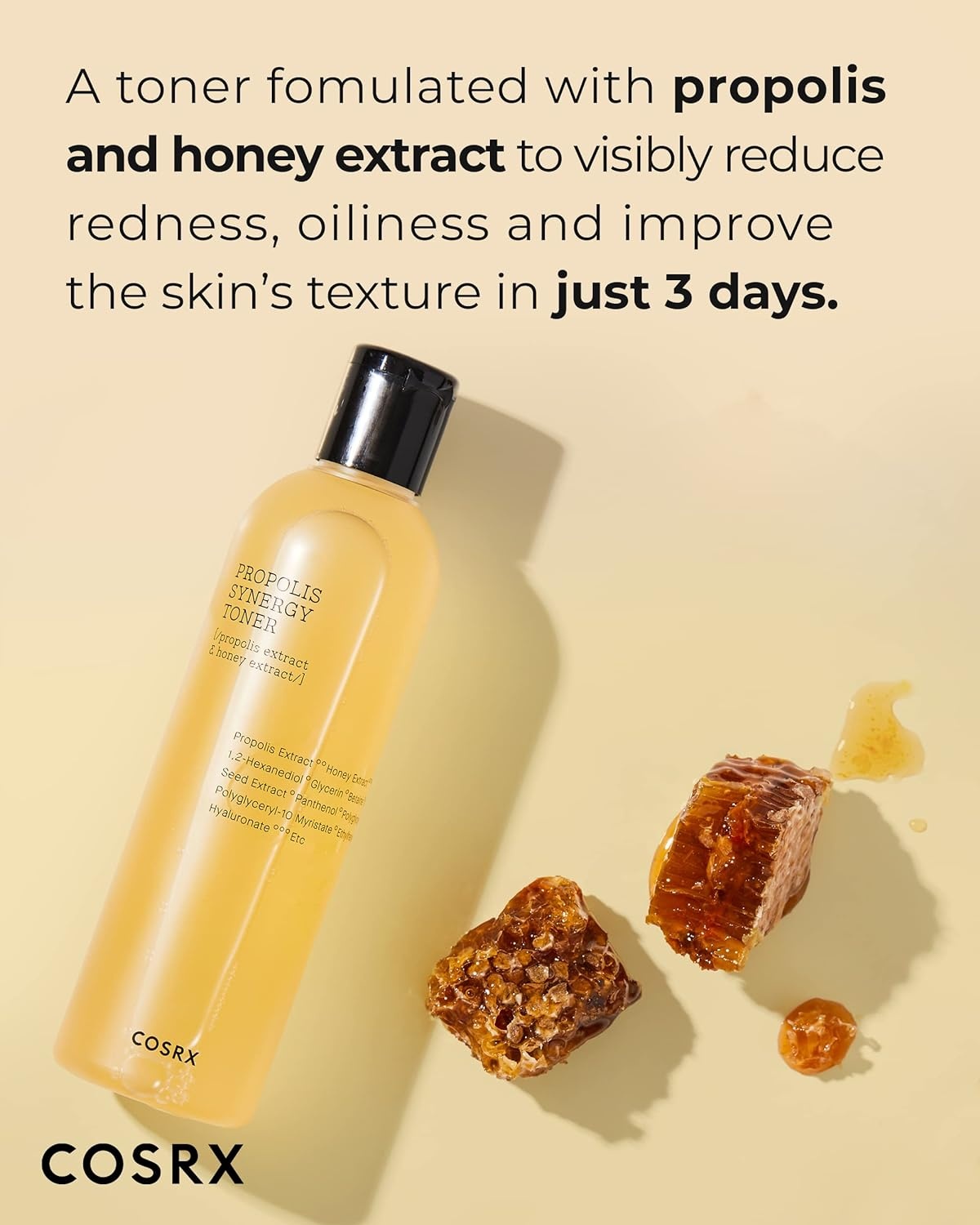 image:imageCOSRX 72 Propolis Honey Toner 3x Increase In Moisture Level 946 floz Instant Glow Boosting Care with Panthenol Nourishing Hydration for Dull Dry Sensitive Skin Korean Skin Care946 Fl Oz Pack of 1