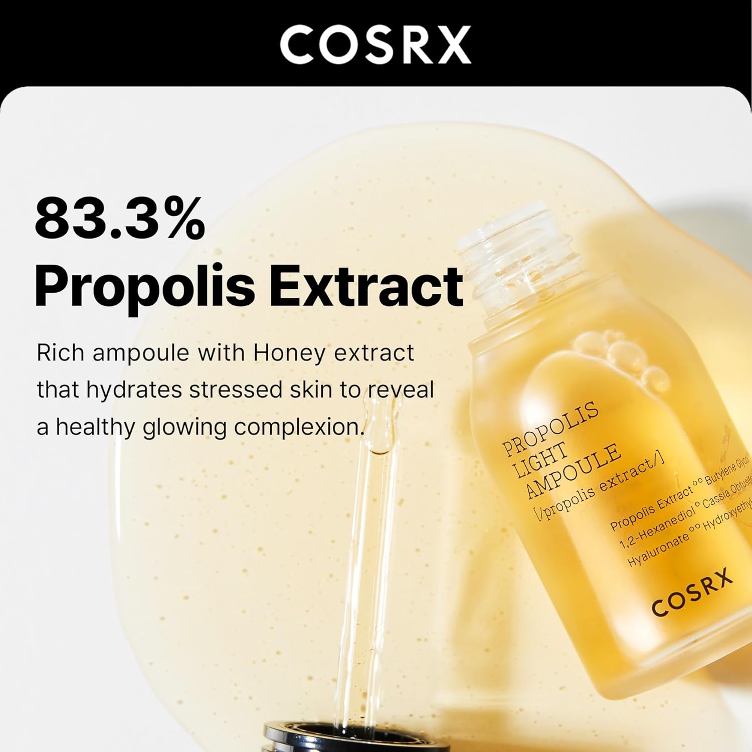 image:imageCOSRX 73 Propolis Light Ampoule for Sensitive Skin Fine Lines 101floz Glow Boosting Hydrating Essence Uneven Skin Tone Texture Care Honey Nourishment Korean Skin Care