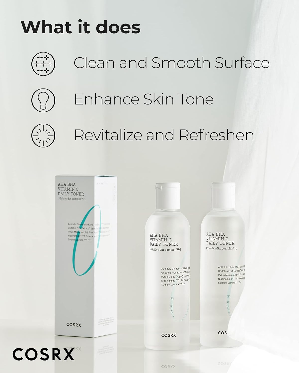 image:imageCOSRX ABC Daily Toner with AHA BHA Vitamin C Exfoliating 946 fl oz Day Night Care for Clean Radiant Skin Pore Texture Refining Refreshing Glow for Combination Oily Skin280ml 946 floz