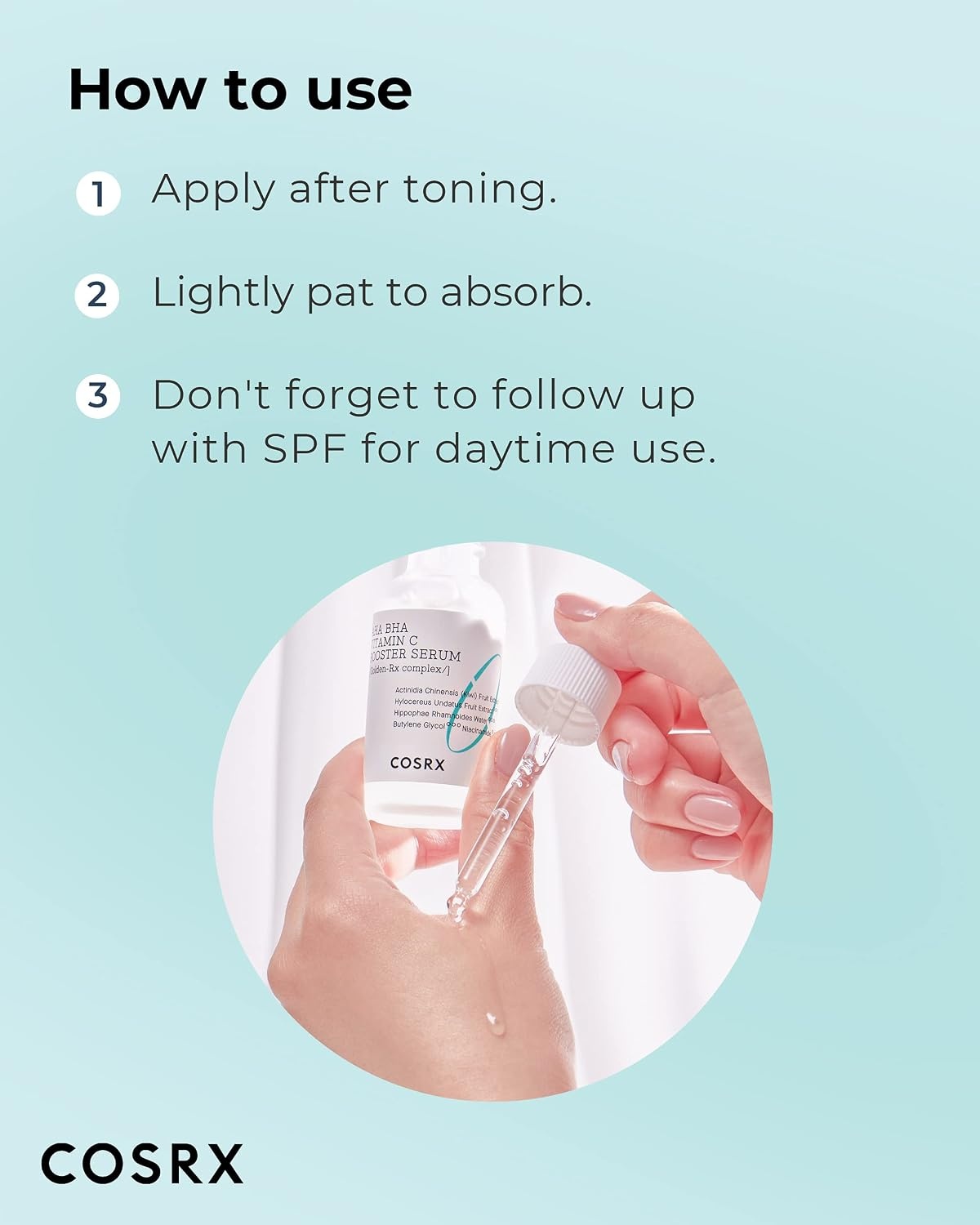 image:imageCOSRX AHA BHA Vitamin C Booster Serum Anti Aging Niacinamide 101 fl oz Brightening Hydrating Facial Essence Dull Skin Uneven Tone Care No Parabens Cruelty Free Korean Skin Care