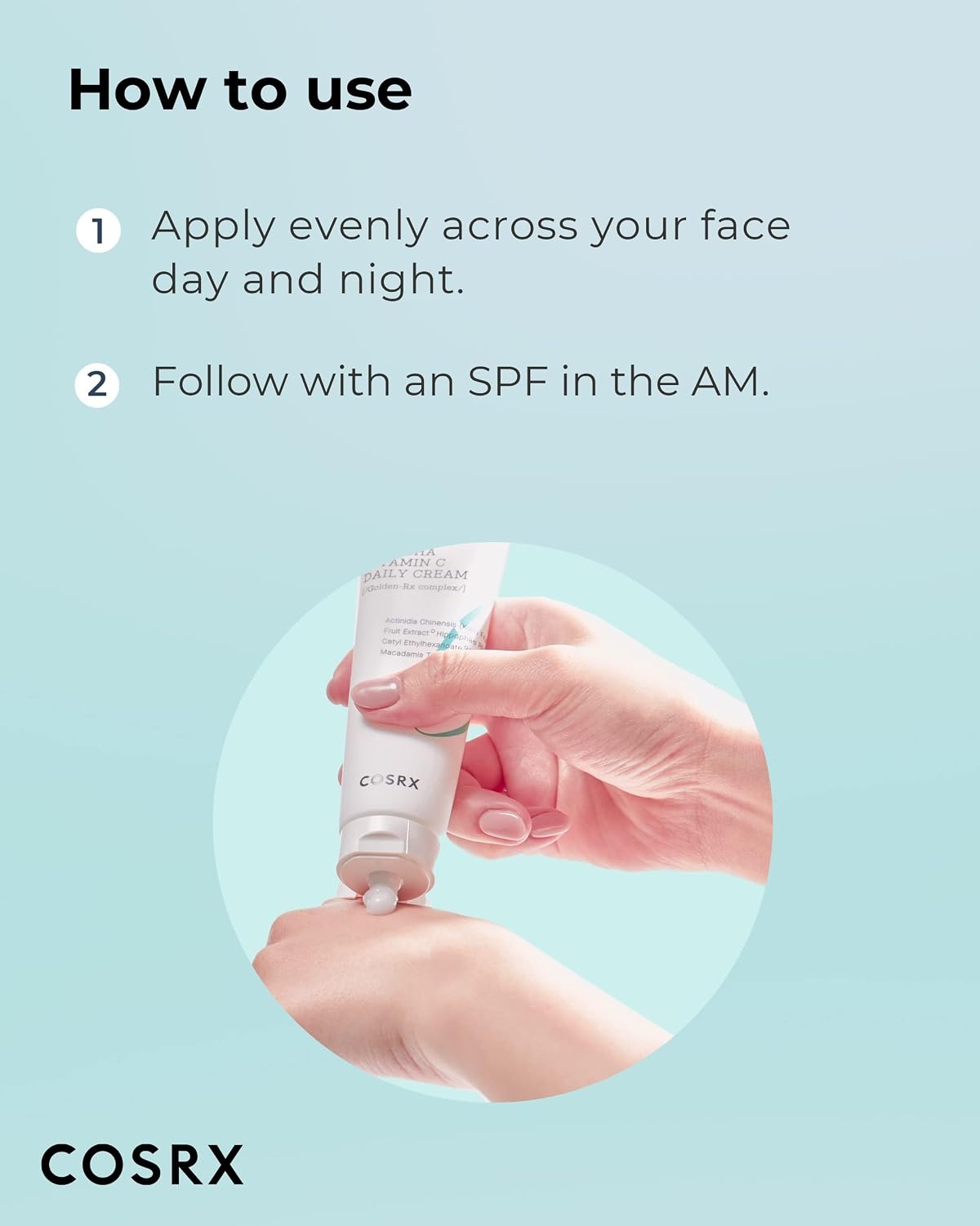 image:imageCOSRX AHA BHA Vitamin C Daily Face Cream Anti Aging Plumping 169 fl oz Brightening Hydrating Care with Fruit Extracts Skin Texture Tone Improvement Lightweight Finish Korean Skin Care