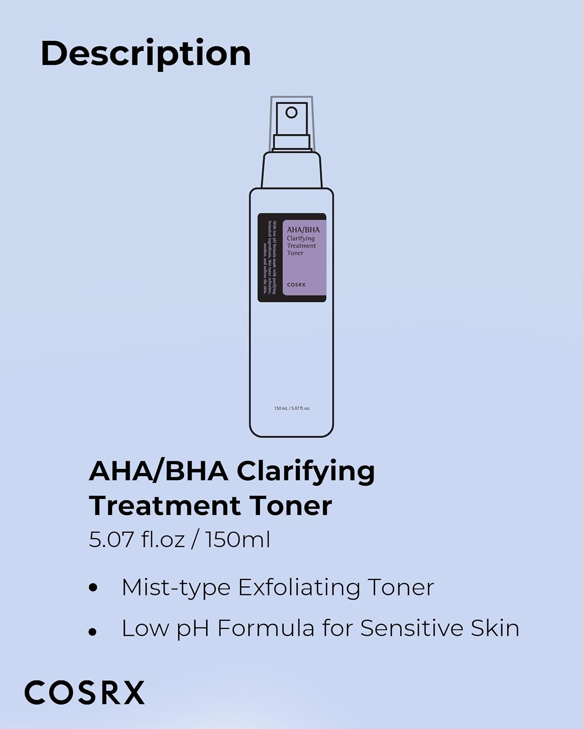 image:imageCOSRX AHABHA Treatment Toner for Whiteheads amp Clogged Pores 507 floz Facial Exfoliating Mist for Uneven Skin Texture Mild Daily Formula Glow Clarity Care Korean Skin Care