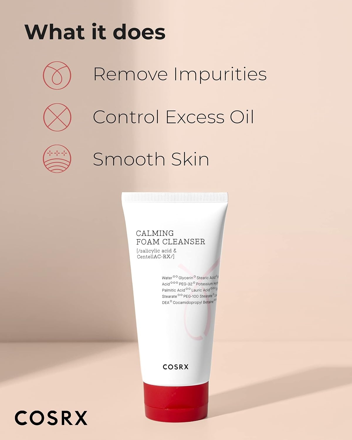 image:imageCOSRX Acne Calming Foam Cleanser with Salicylic Acid 507 floz Daily BHA Face Wash for BreakoutProne Oily Skin Gentle Sebum Pore Care Paraben Free Korean Skin Care
