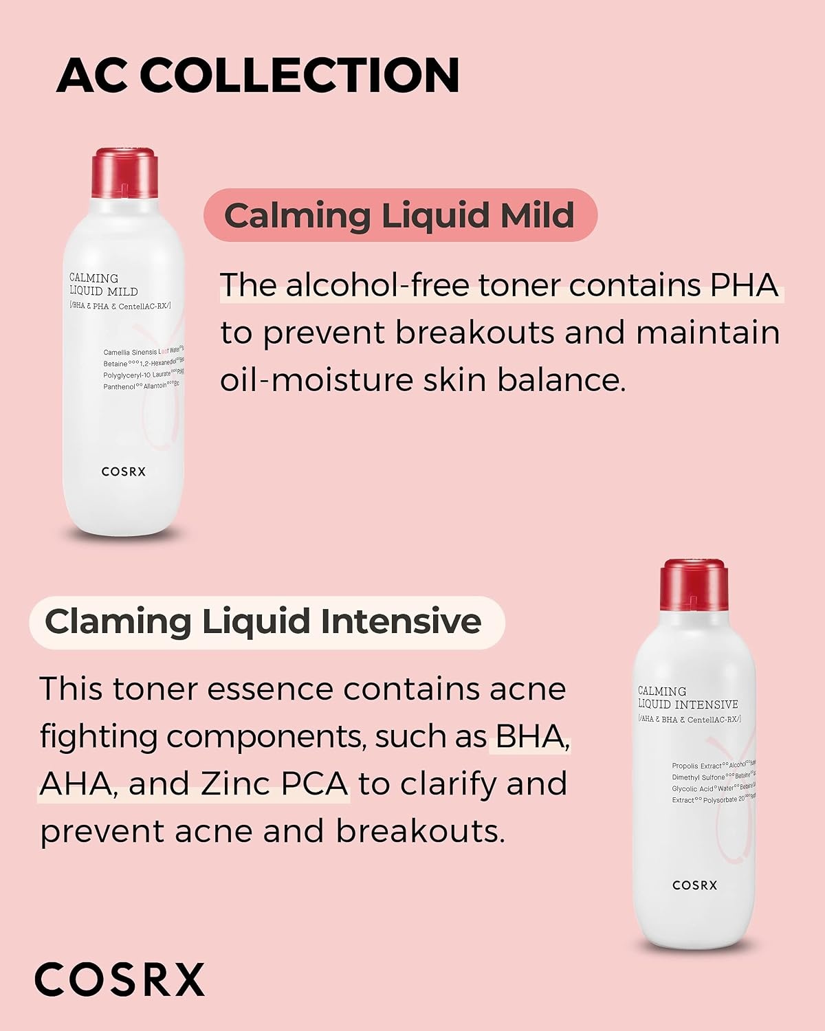 image:imageCOSRX Acne Calming Mild Toner AlcoholFree PHA Toner 422 floz Gentle Daily Care for BreakoutProne Sensitive Skin Soothing Clarifying Low Irritation Korean Skin CareMild Toner