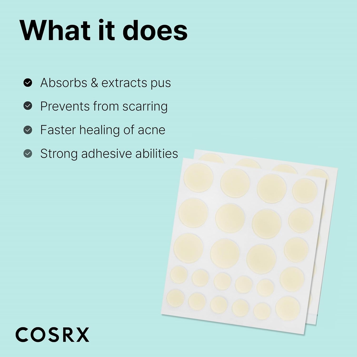 image:imageCOSRX Acne Pimple Patches Absorbing Hydrocolloid Spot 3 Size 72 Count Pimple Stickers for Blemishes and Zits Cover Absorbs Zits amp Blemish Spot Stickers for Face and Body Korean Skin Care48 Count Pack of 2