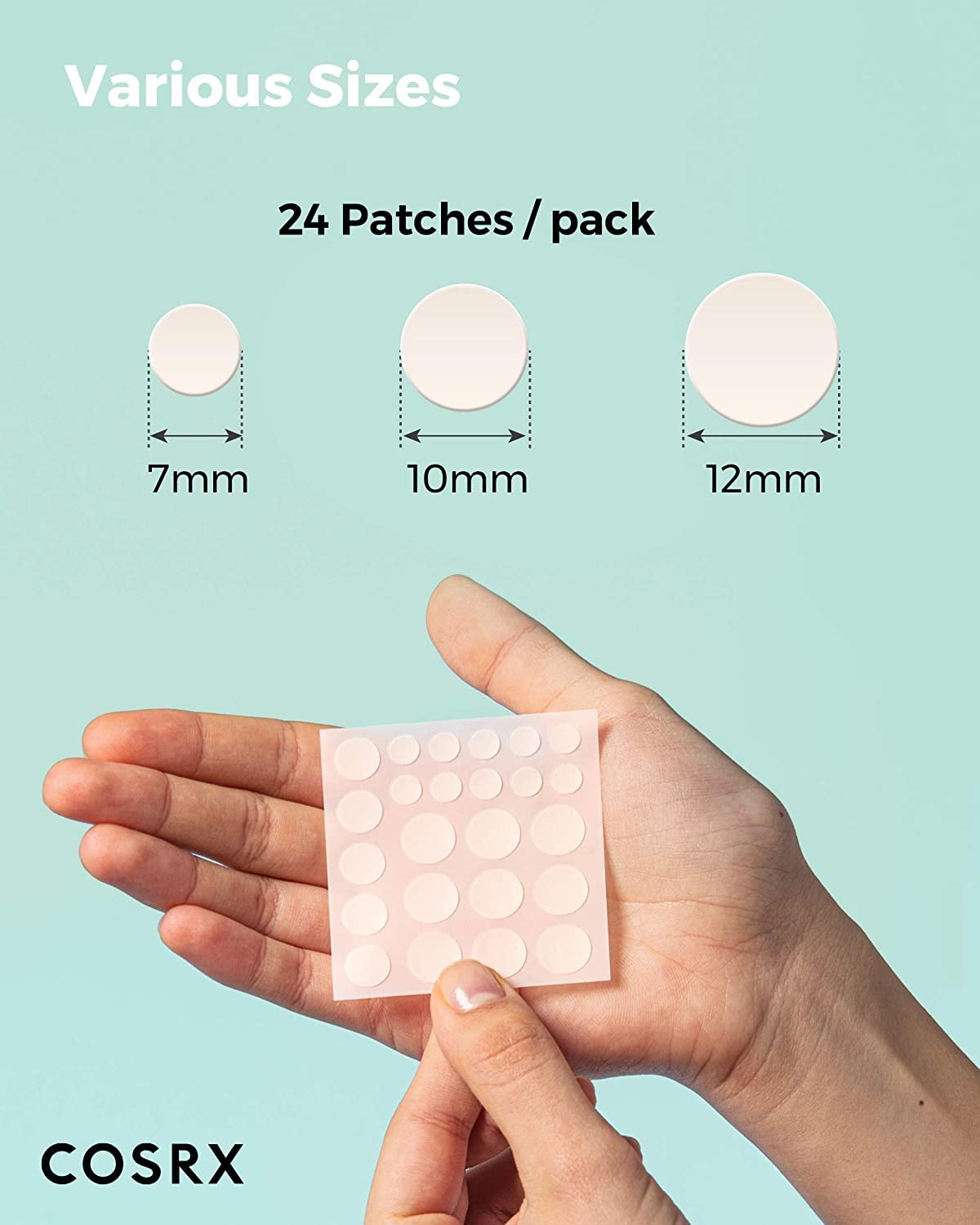 image:imageCOSRX Acne Pimple Patches Absorbing Hydrocolloid Spot 3 Size 72 Count Pimple Stickers for Blemishes and Zits Cover Absorbs Zits amp Blemish Spot Stickers for Face and Body Korean Skin Care96 Count Pack of 4