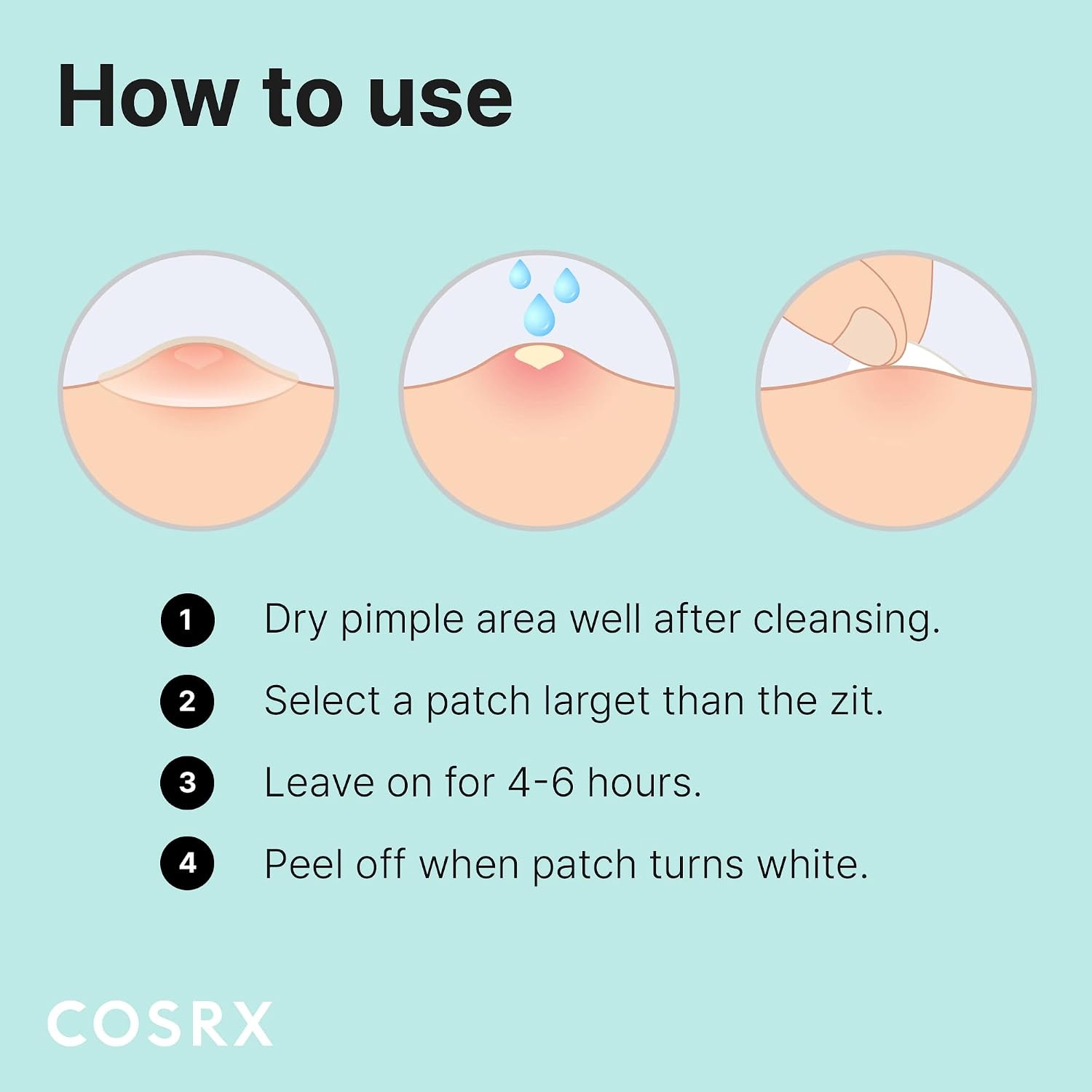 image:imageCOSRX Acne Pimple Patches Absorbing Hydrocolloid Spot 3 Size 72 Count Pimple Stickers for Blemishes and Zits Cover Absorbs Zits amp Blemish Spot Stickers for Face and Body Korean Skin Care240 Count Pack of 10