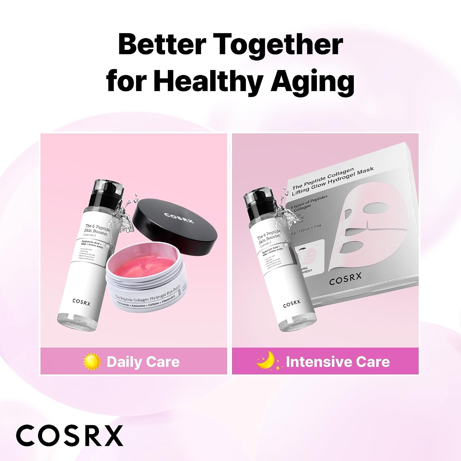 image:imageCOSRX Advanced Snail Mucin Glass Glow Hydrogel Face Masks Skincare 3 EA Collagen Face Mask Travel Essentials amp Self Care Gifts for Women Overnight Face Mask Korean Skin Care6 Peptides