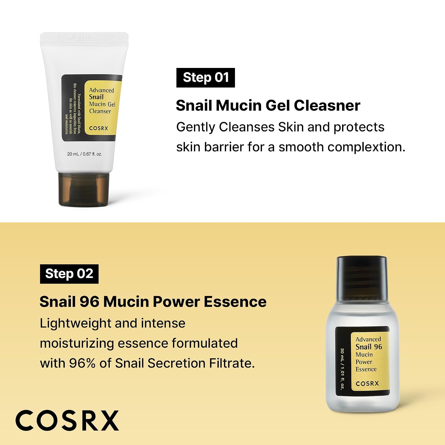 image:imageCOSRX All About Snail Mucin Korean Skin Care Set Mini Travel Essentials Travel Size Gift Set with Snail Mucin Face Wash Serum Moisturizer amp Eye Cream Rejuvenating Kit Self Care Gift Set