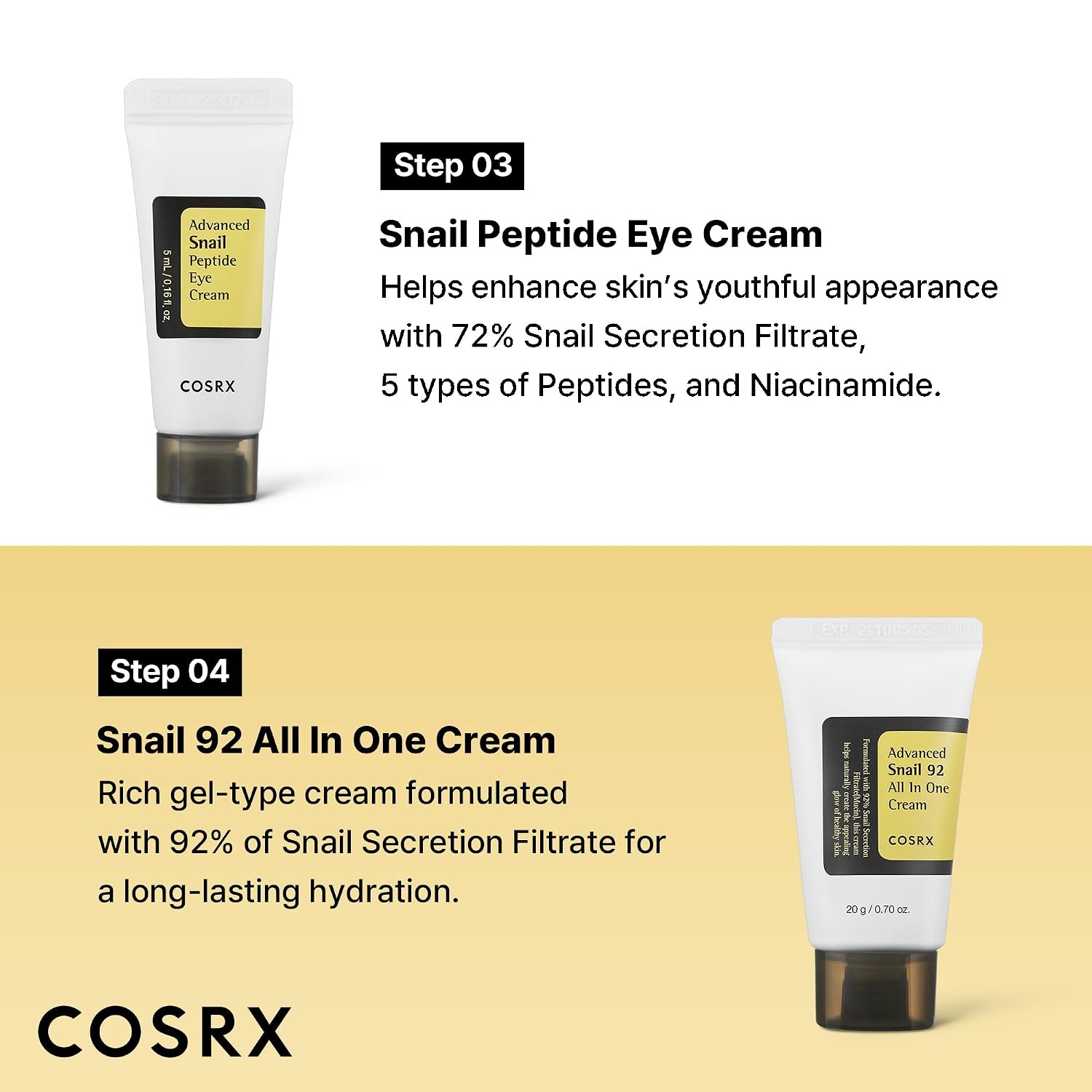 image:imageCOSRX All About Snail Mucin Korean Skin Care Set Mini Travel Essentials Travel Size Gift Set with Snail Mucin Face Wash Serum Moisturizer amp Eye Cream Rejuvenating Kit Self Care Gift Set