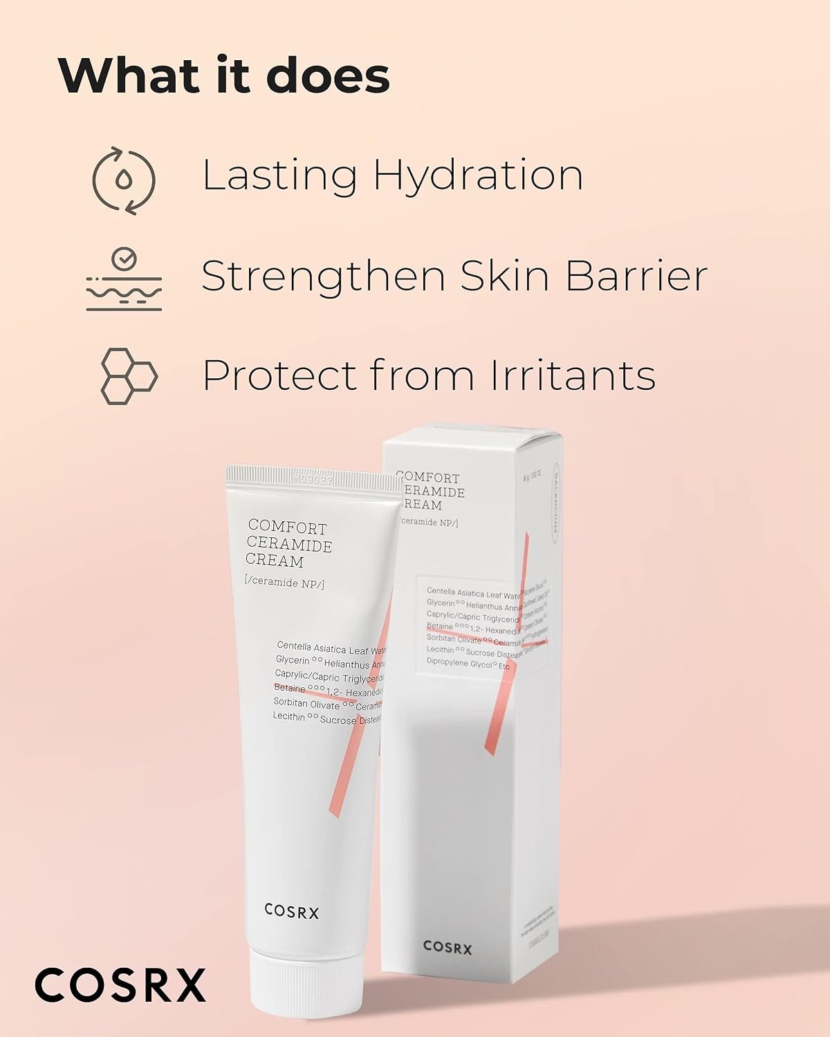 image:imageCOSRX Balancium Comfort Ceramide Cream Centella Asiatica Cream 282 oz Matte Balm Texture Moisturizer Skin Barrier Strengthening for Dry Sensitive Skin Paraben Free Korean Skin Care