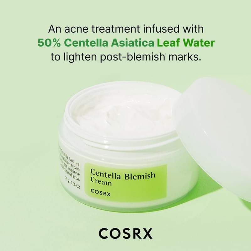 image:imageCOSRX Centella Blemish Cream 105 floz 30g Centella Korean Skin Care Vegan Cruelty Free Paraben Free Cica Care for Irritated Spots Redness Relief Skin Recovery Vegan Cruelty Free Paraben Free Korean Skin Care
