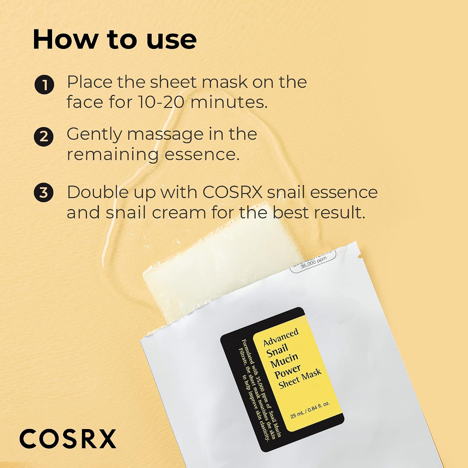 image:imageCOSRX Glazed Donut Look Snail Mucin 92 Daily Repair Moisturizer with Snail Mucin Sheet Mask Pack of 10 Hydrating Serum for Face with Snail Secretion Filtrate for Dark Spots and Fine Lines