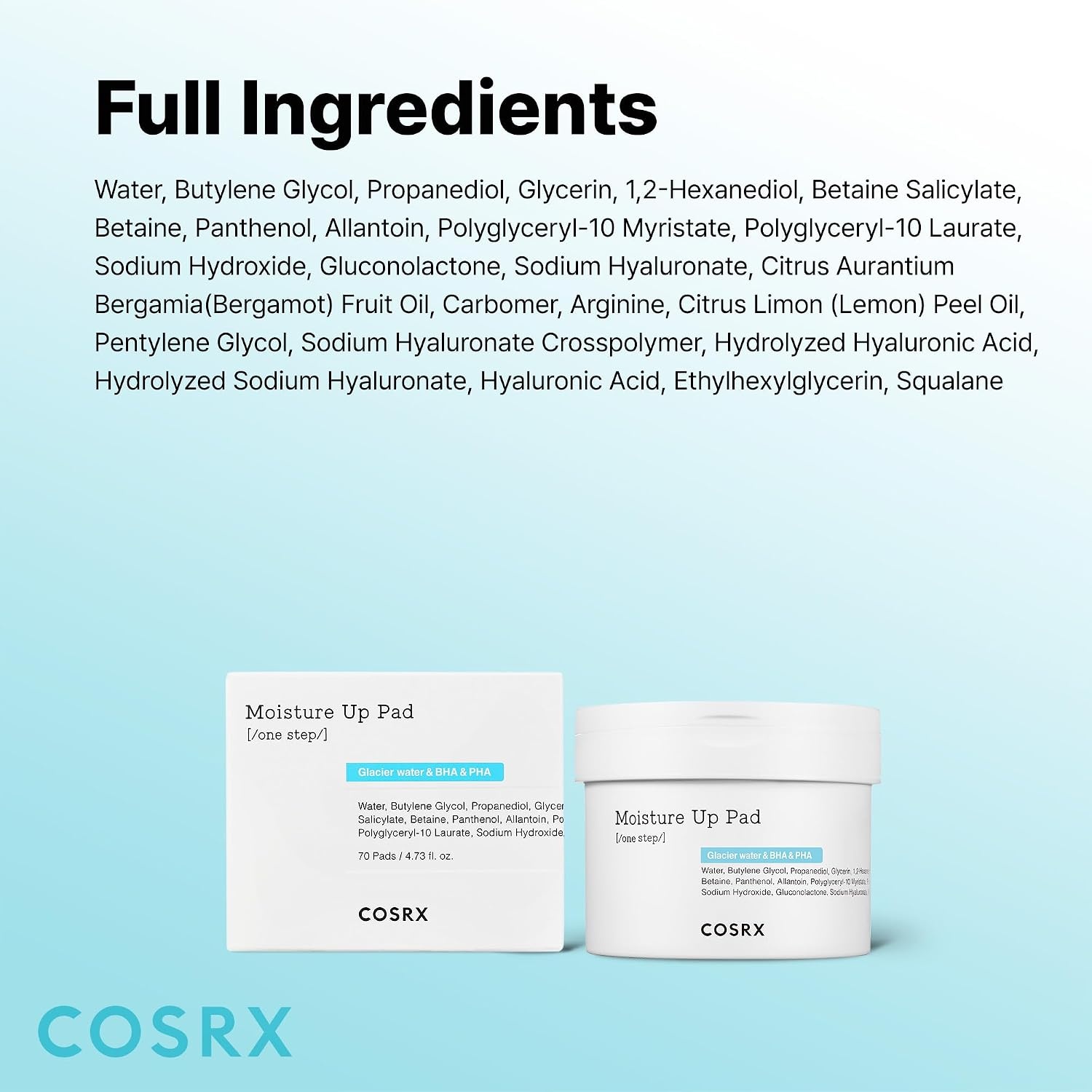 image:imageCOSRX Green Calming Pads 70 Sheets Exfoliating Pads for Sensitive amp Irritated Skin Soothingm Hydrating Refreshing Korean Skin CareAlaska glacier water Moisture Pads