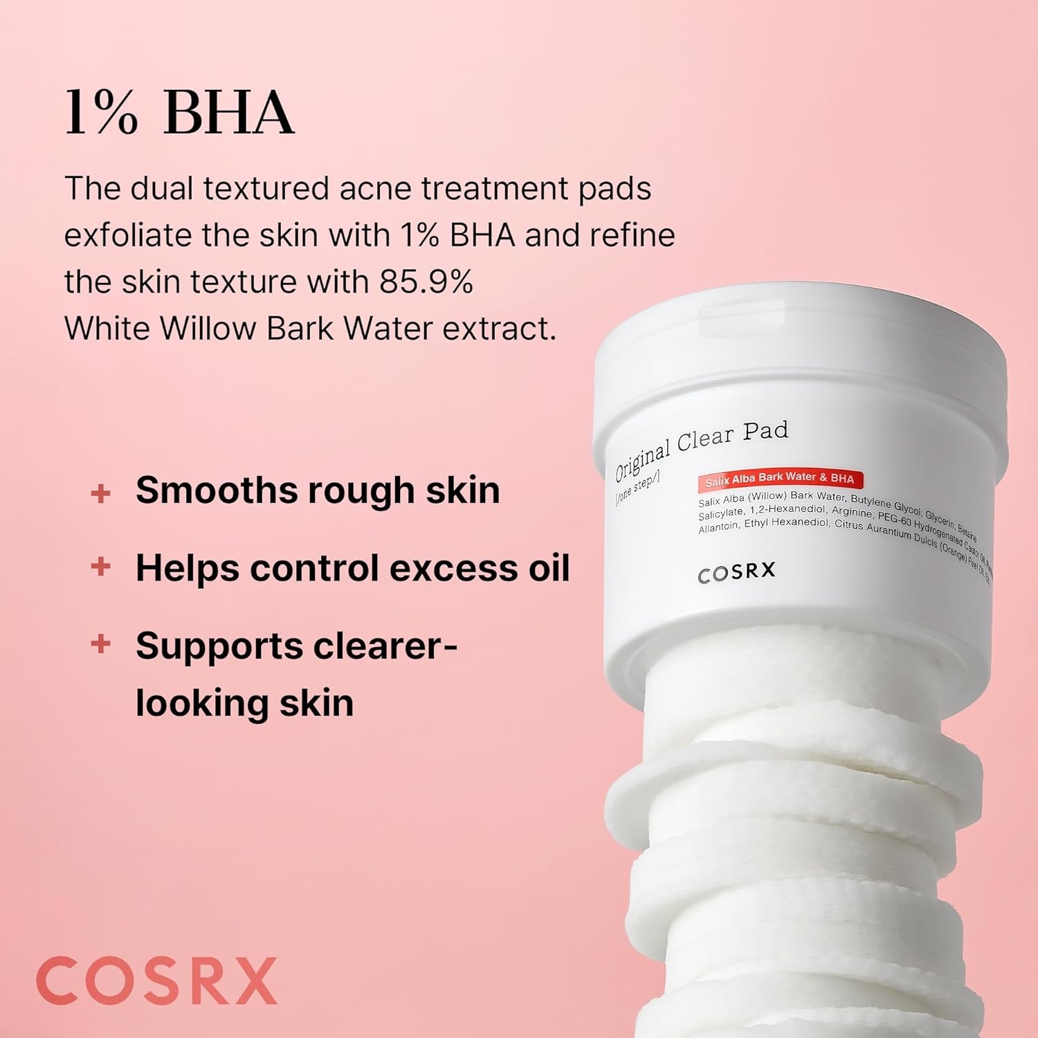 image:imageCOSRX Green Calming Pads 70 Sheets Exfoliating Pads for Sensitive amp Irritated Skin Soothingm Hydrating Refreshing Korean Skin CareBHA Clear Pads
