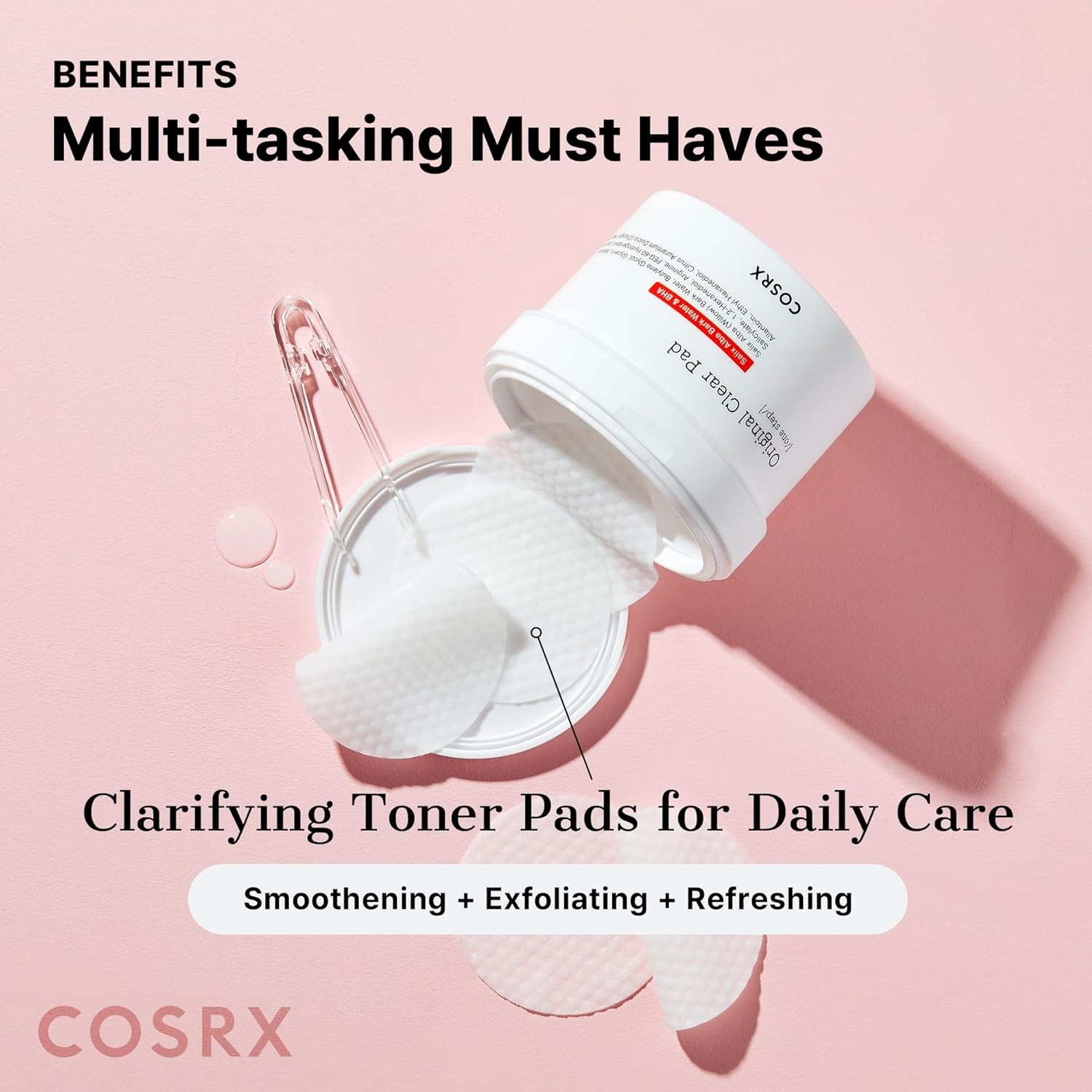 image:imageCOSRX Green Calming Pads 70 Sheets Exfoliating Pads for Sensitive amp Irritated Skin Soothingm Hydrating Refreshing Korean Skin CareBHA Clear Pads
