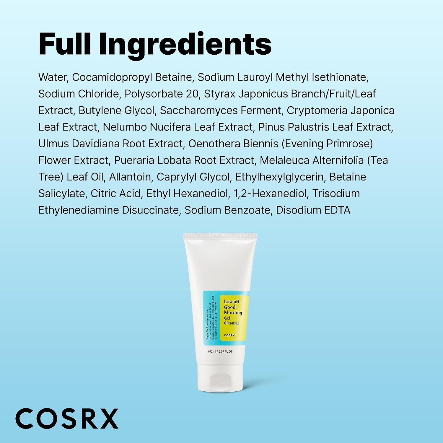 image:imageCOSRX Low pH Good Morning Gel Cleanser BHA Face amp Body Wash 1352 fl oz Daily Mild Formula for Sensitive Skin pH Balancing Tea Tree Oil Gentle Sebum Pore Care Korean Skin CareGood Morning Gel Cleanser