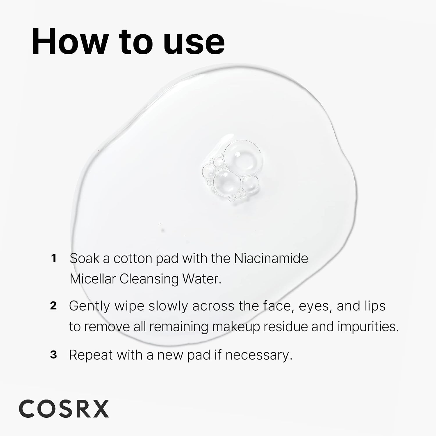 image:imageCOSRX Low pH Niacinamide Cleansing Water for Sensitive Skin 338 floz Micellar Makeup Remover Daily Mild Facial Wash Sebum Control Pore Care NoRinse Formula Korean Skin Care1352 Fl Oz Pack of 1