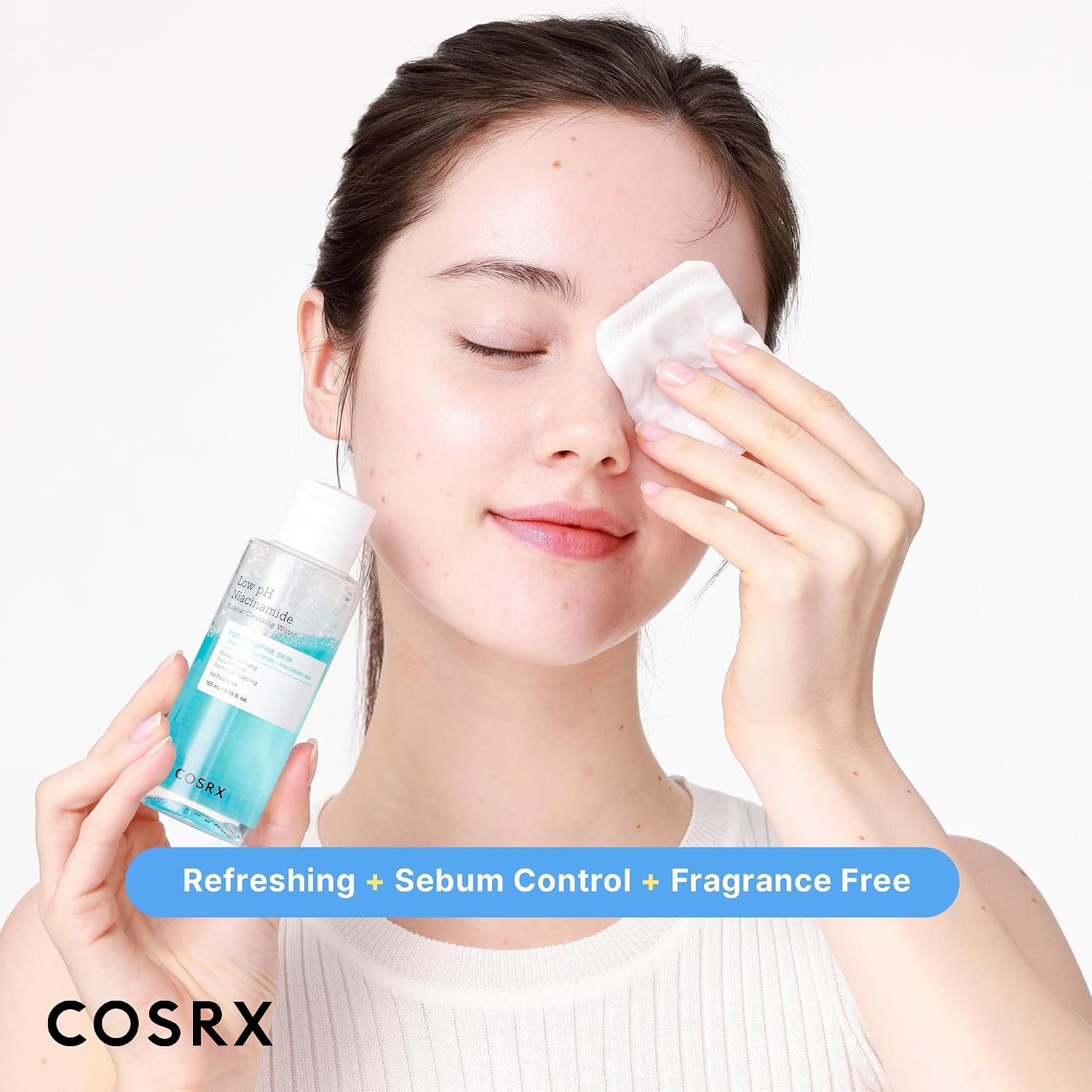 image:imageCOSRX Low pH Niacinamide Cleansing Water for Sensitive Skin 338 floz Micellar Makeup Remover Daily Mild Facial Wash Sebum Control Pore Care NoRinse Formula Korean Skin Care338 Fl Oz Pack of 1