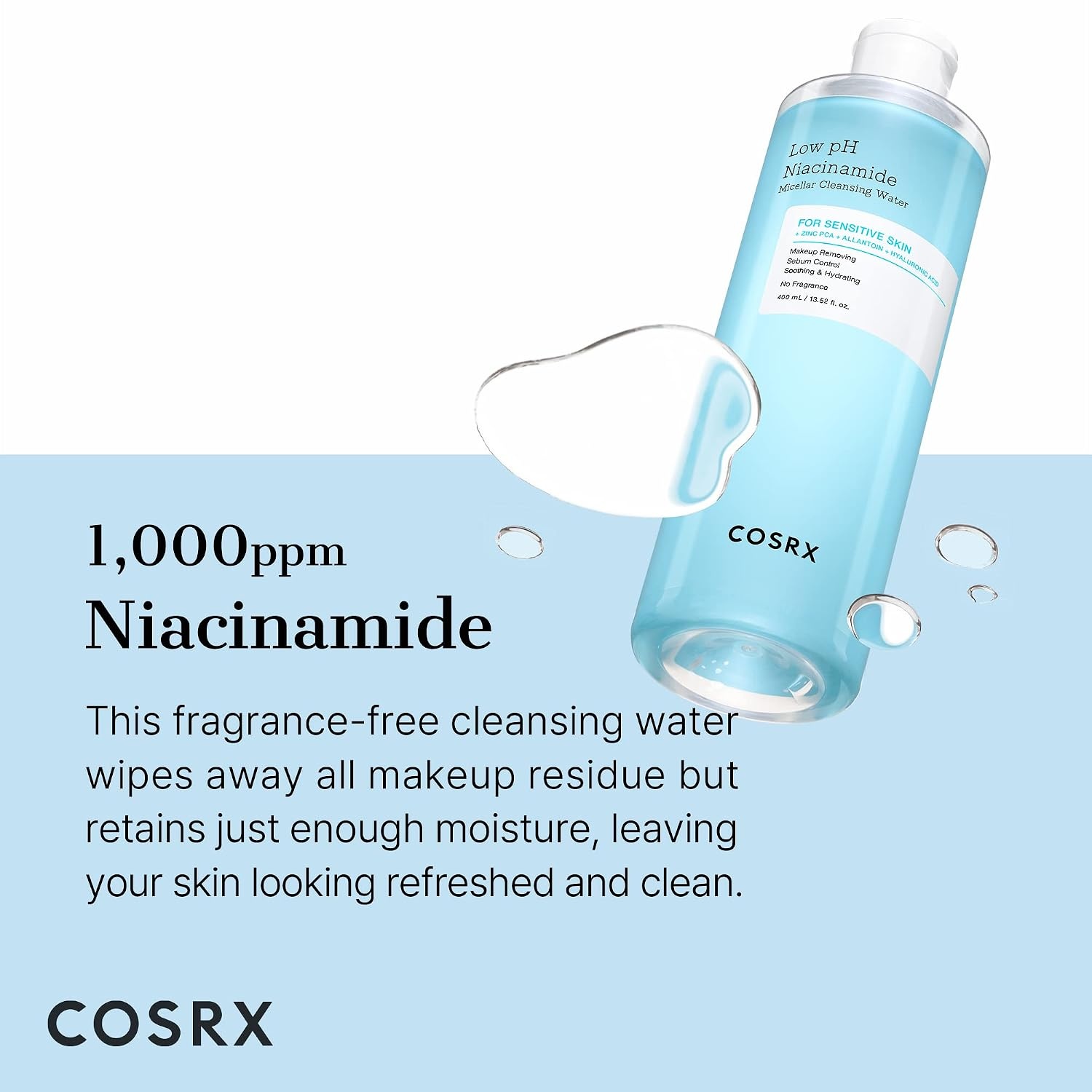 image:imageCOSRX Micellar for Sensitive Skin Snail 96 Mucin Power Essence amp Low pH Niacinamide Micellar Cleansing Water Hydrating Radiating Serum amp Daily Cleanser for Sensitive Skin Korean Skin Care