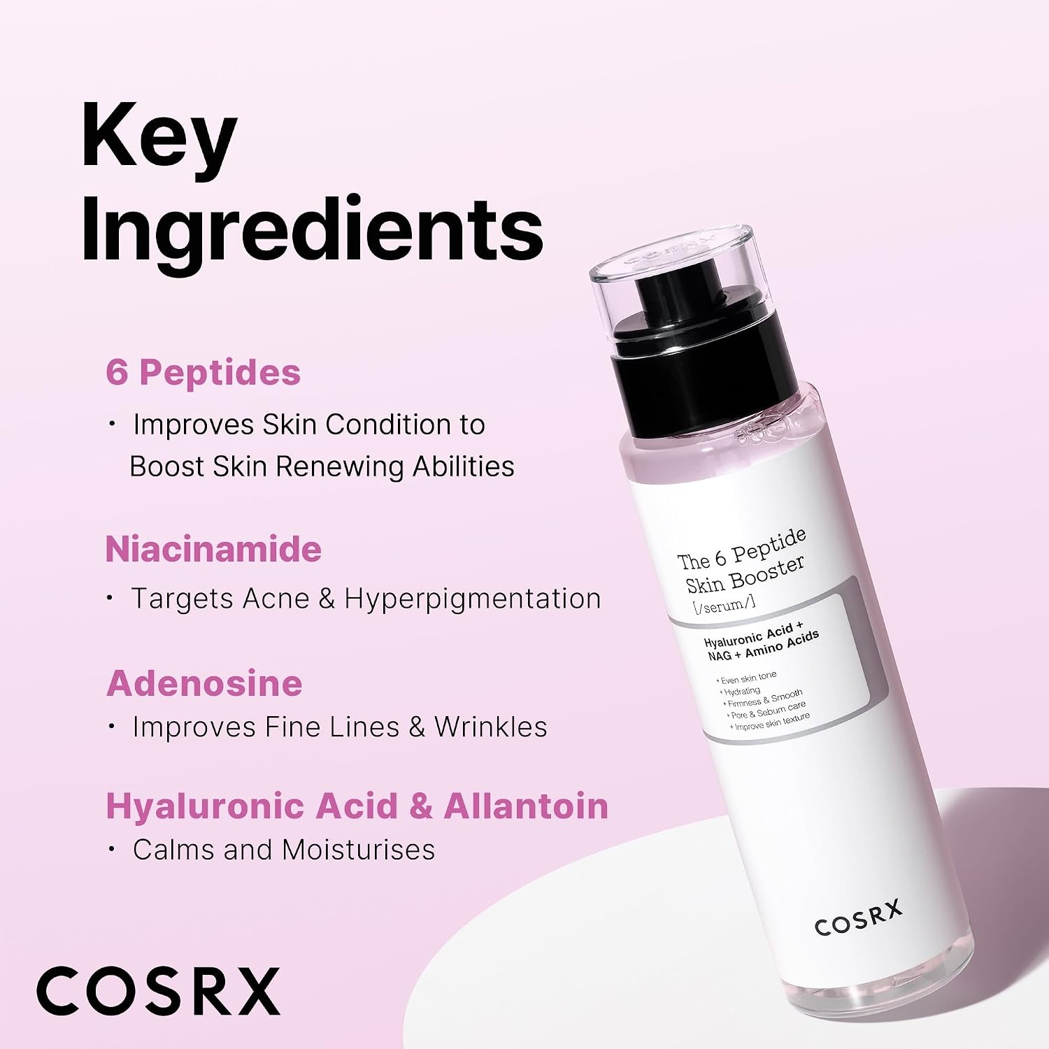 image:imageCOSRX Moisture Booster Snail Mucin 92 Moisturizer 6X Peptide Collagen Booster Toner Serum