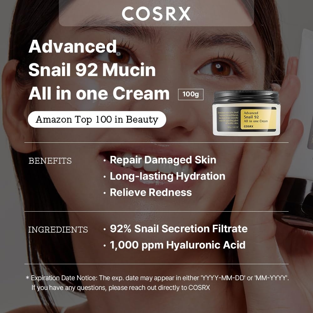 image:imageCOSRX Moisture Booster Snail Mucin 92 Moisturizer 6X Peptide Collagen Booster Toner Serum