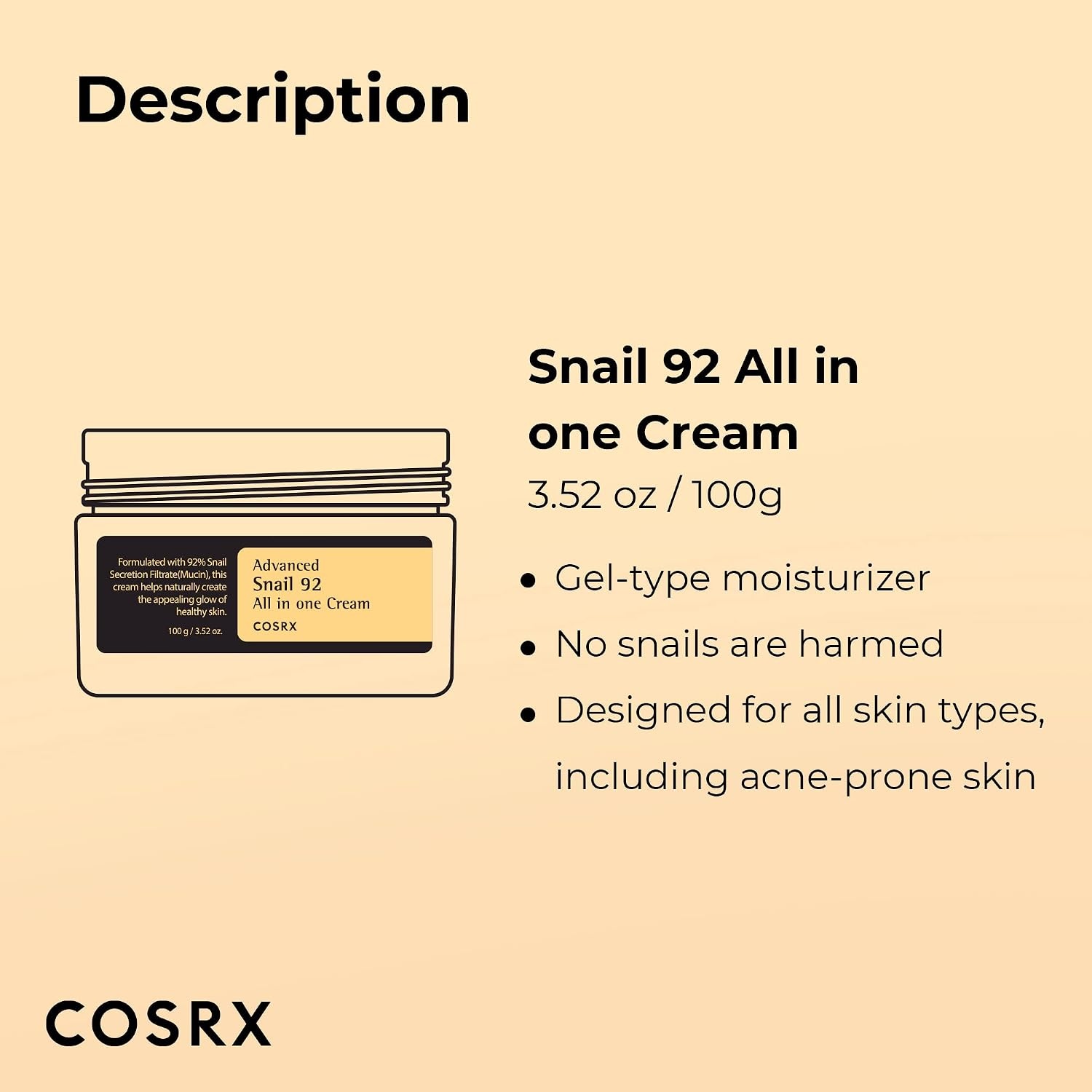 image:imageCOSRX Moisture Booster Snail Mucin 92 Moisturizer 6X Peptide Collagen Booster Toner Serum