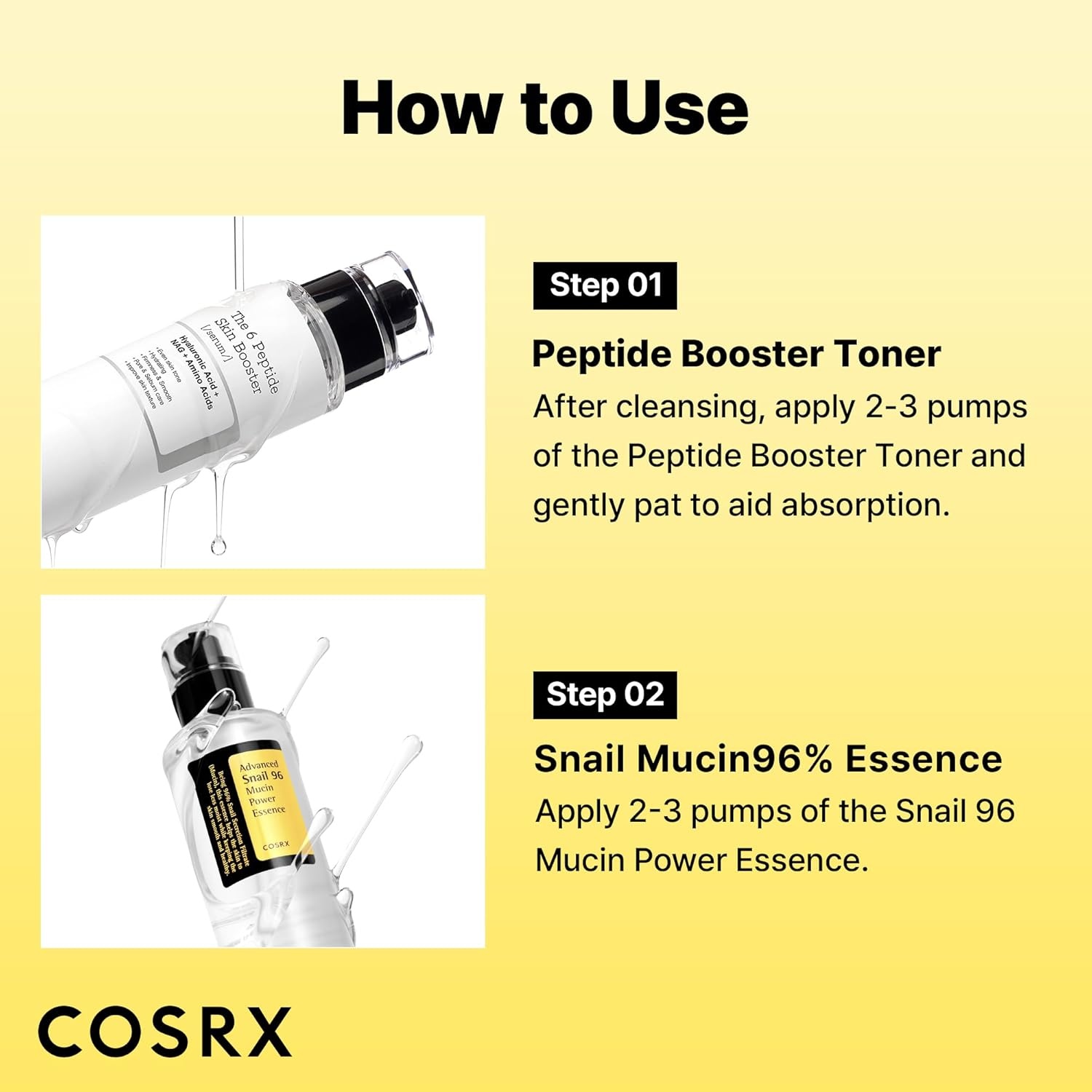 image:imageCOSRX Niacinamide 15 Peptide Booster Serum Set Pore Care amp Hydration Amazon Exclusive Korean Skin Care Set Gift Sets for Pore Care Hydration Glow Elasticity amp SmootherLooking SkinSnail 96 Peptide Set