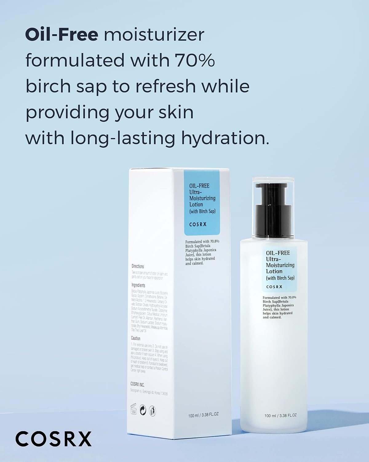 image:imageCOSRX Oil Free Lotion with Birch Sap Acne Facial Moisturizer 338 fl oz Lightweight Daily Hydration for Oily Combination All Skin Types Fresh NonSticky Finish Korean Skin Care