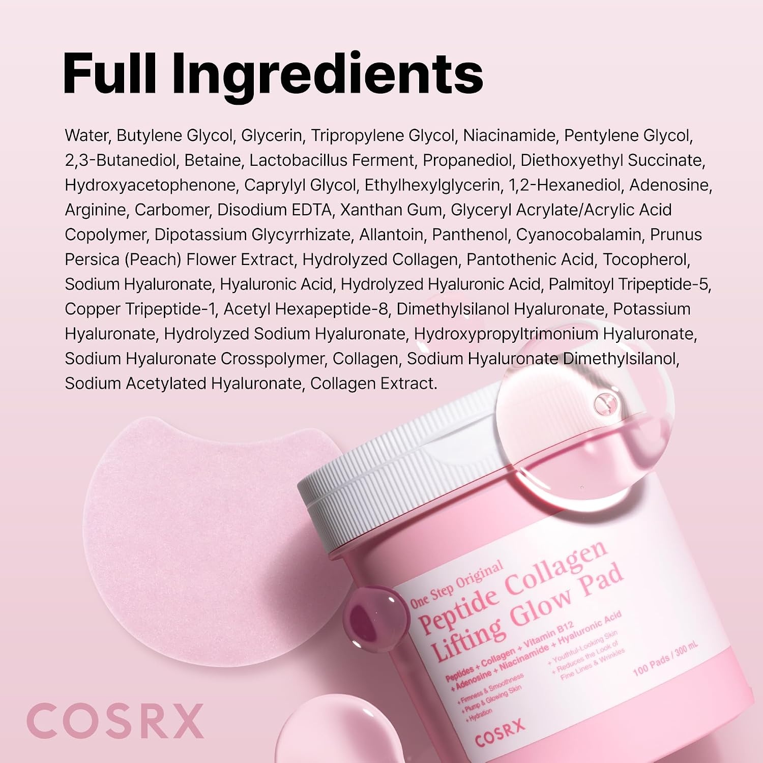 image:imageCOSRX OneStep Tone Clarifying Toner Pads Even Skin amp Hydration 100 Pads Toning Pad for Skin Texture amp Hydration amp Evening Skin Tone with Arbutin Glutathione amp Hyaluronic Acids Korean Skin CareLifting Glow