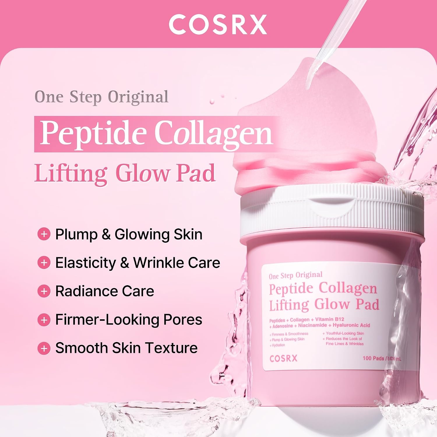 image:imageCOSRX OneStep Tone Clarifying Toner Pads Even Skin amp Hydration 100 Pads Toning Pad for Skin Texture amp Hydration amp Evening Skin Tone with Arbutin Glutathione amp Hyaluronic Acids Korean Skin CareLifting Glow