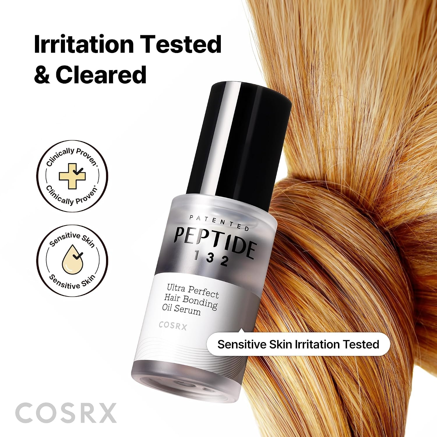 image:imageCOSRX PEPTIDE 132 Hair Bonding Oil Serum Split End Repair 094 fl oz Keratin Care for Frizzy Dry Damaged Hair Adds Gloss Shine Lightweight NonGreasy Finish Korean Hair Care