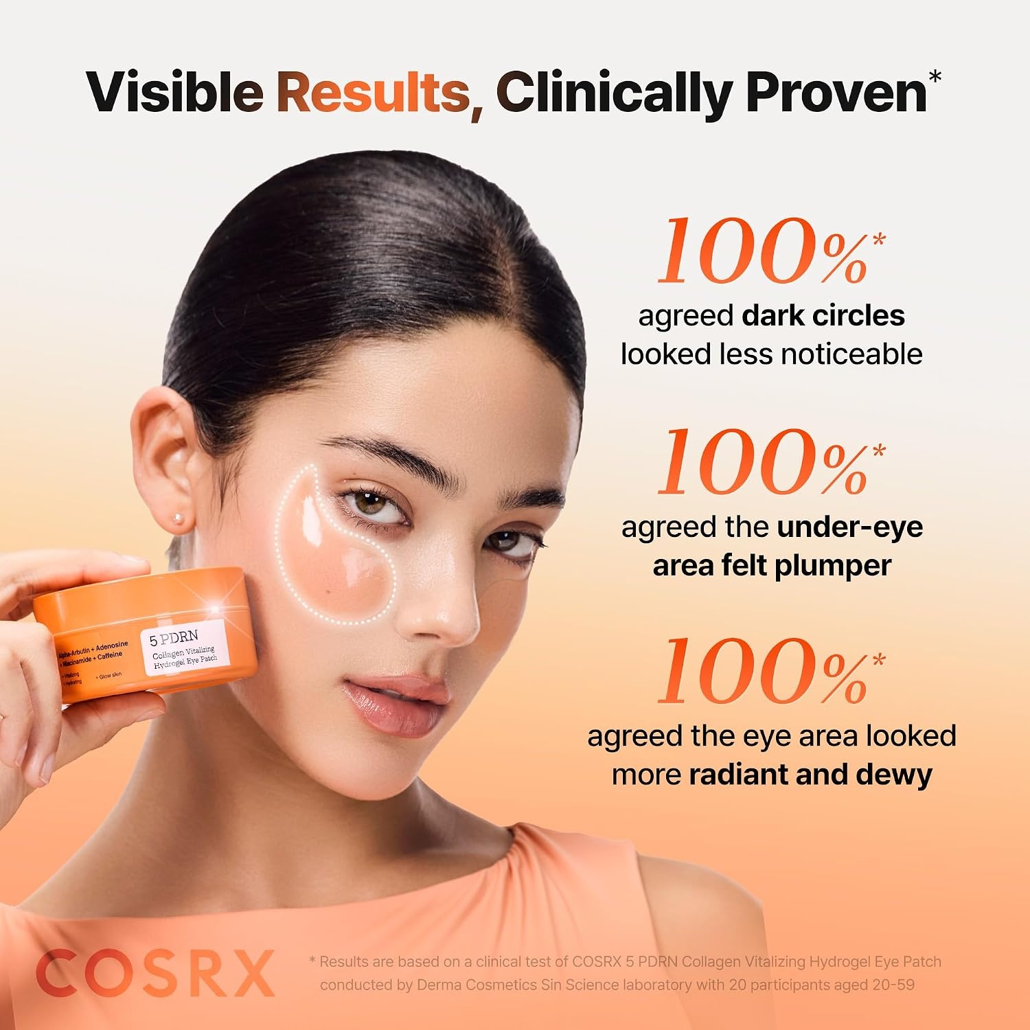 image:imageCOSRX Pink Peptides Collagen Hydrogel Eye Patch 2 Pack for Puffy Eyes Cooling amp Firming Under Eye Patches with 4Peptide amp Caffeine Depuffing Gel Eye Mask Korean Skin CarePDRN Eye Patch