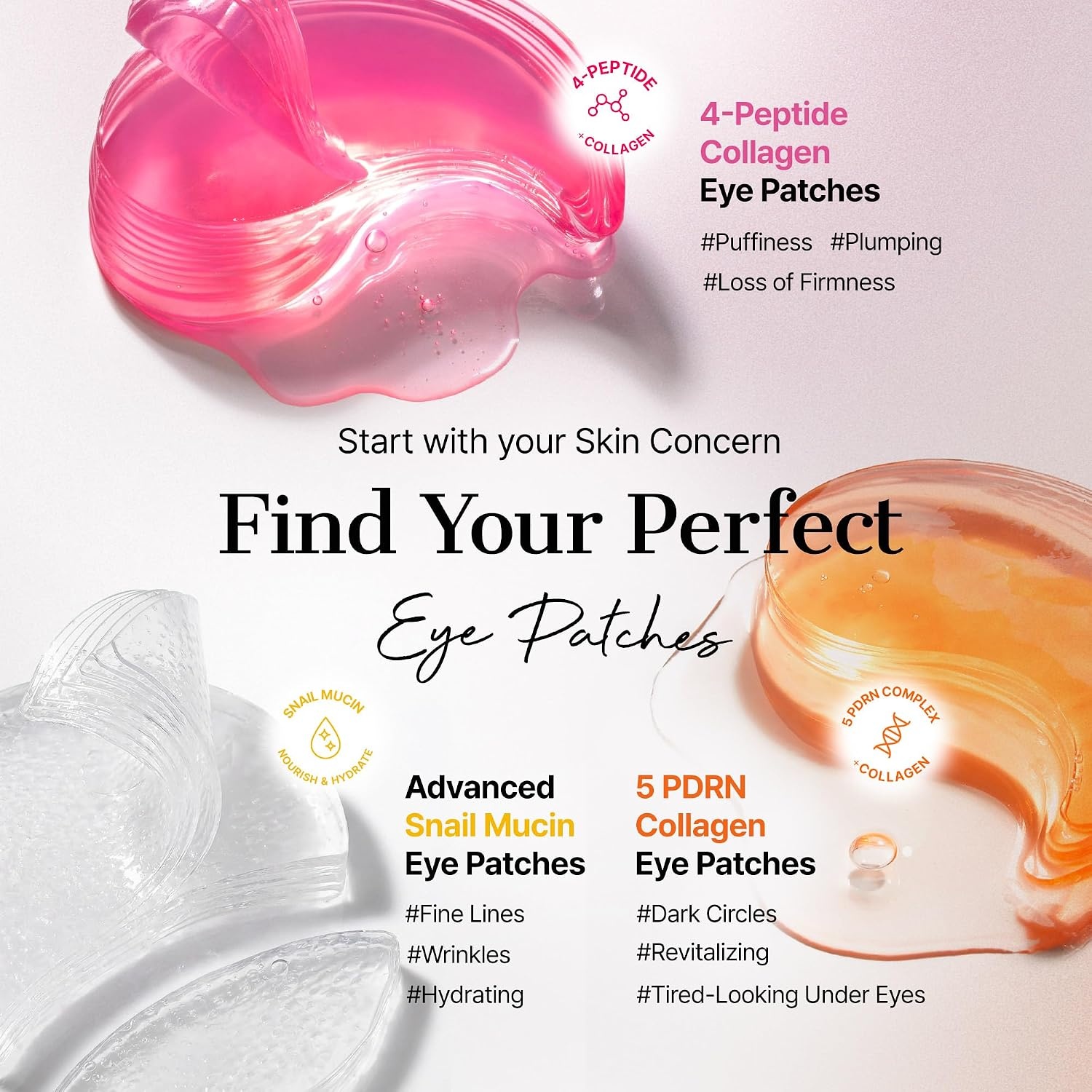 image:imageCOSRX Pink Peptides Collagen Hydrogel Eye Patch 2 Pack for Puffy Eyes Cooling amp Firming Under Eye Patches with 4Peptide amp Caffeine Depuffing Gel Eye Mask Korean Skin CarePeptide Eye Patch 2 Pack of 60 Count