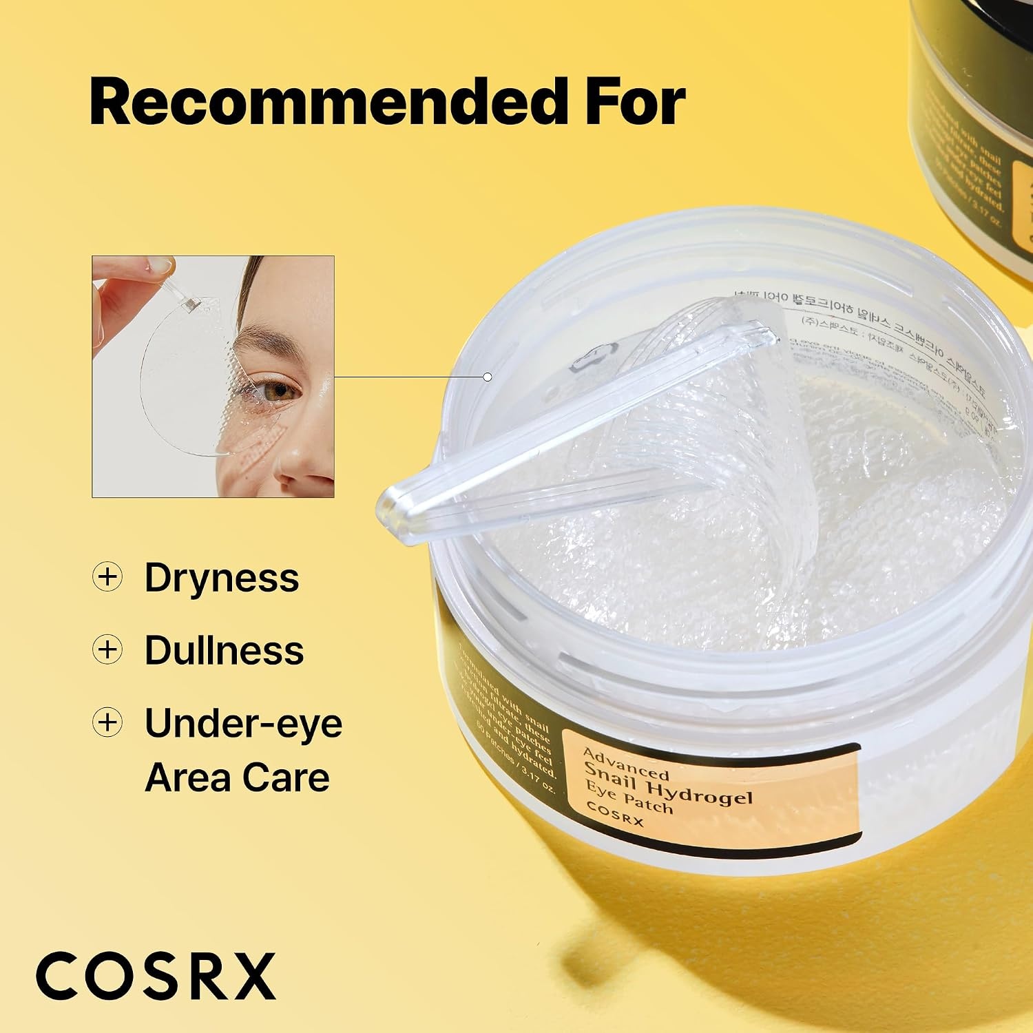 image:imageCOSRX Pink Peptides Collagen Hydrogel Eye Patch 2 Pack for Puffy Eyes Cooling amp Firming Under Eye Patches with 4Peptide amp Caffeine Depuffing Gel Eye Mask Korean Skin CareSnail Mucin Eye Patch