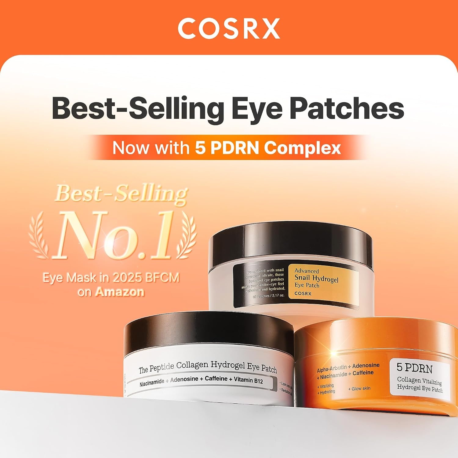 image:imageCOSRX Pink Peptides Collagen Hydrogel Eye Patch 2 Pack for Puffy Eyes Cooling amp Firming Under Eye Patches with 4Peptide amp Caffeine Depuffing Gel Eye Mask Korean Skin CarePDRN Eye Patch