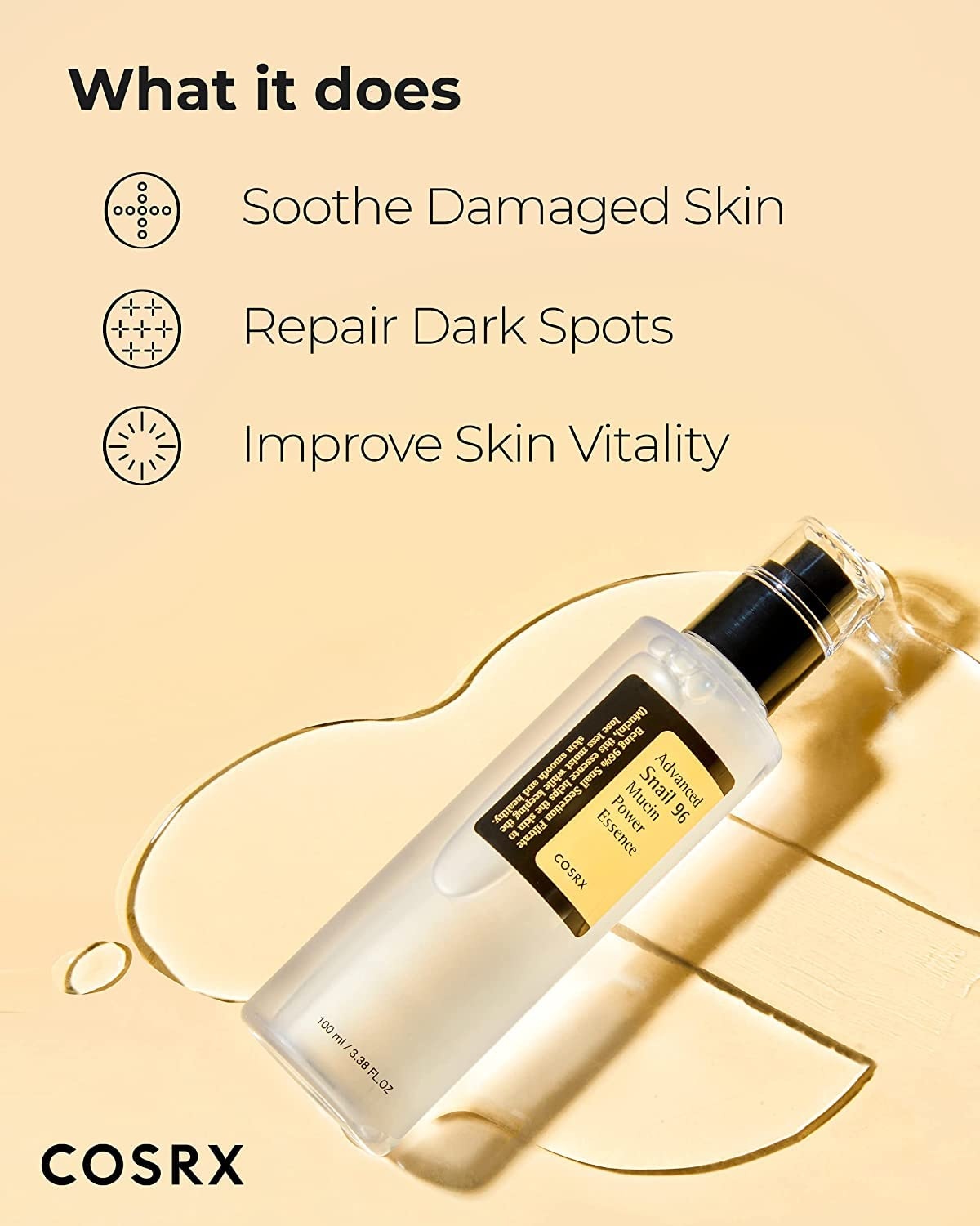 image:imageCOSRX Post Acne Mark Recovery Snail Mucin 96 Essence Vitamin C 13 Serum Intensive Hydrating for Fine lines Hyperpigmentation After Blemish Care