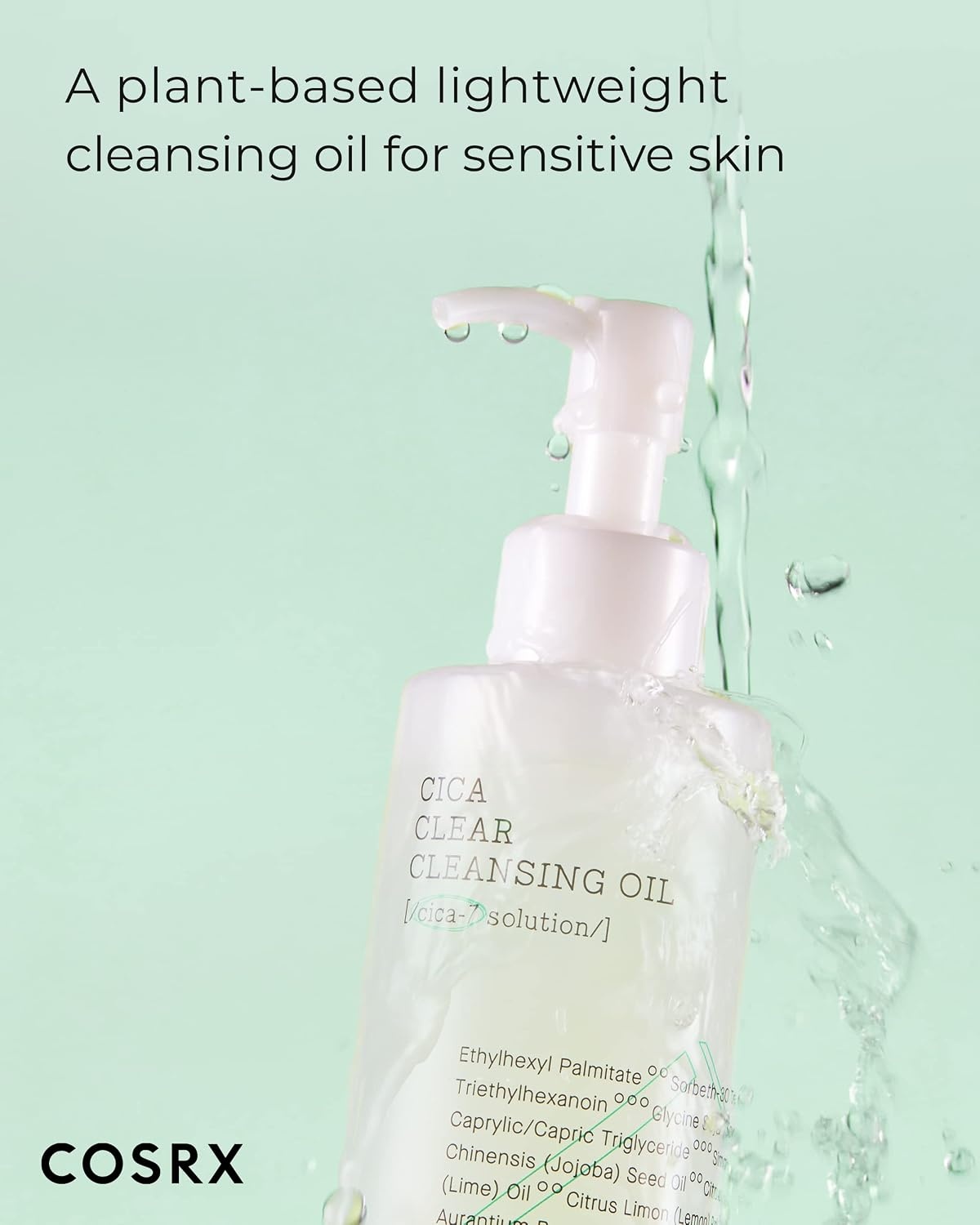 image:imageCOSRX Pure Fit CICA Cleansing Oil for Sensitive Skin 676 fl oz Light Weight Makeup Remover Purifying Centella CICA7 Complex Jojoba seed oil